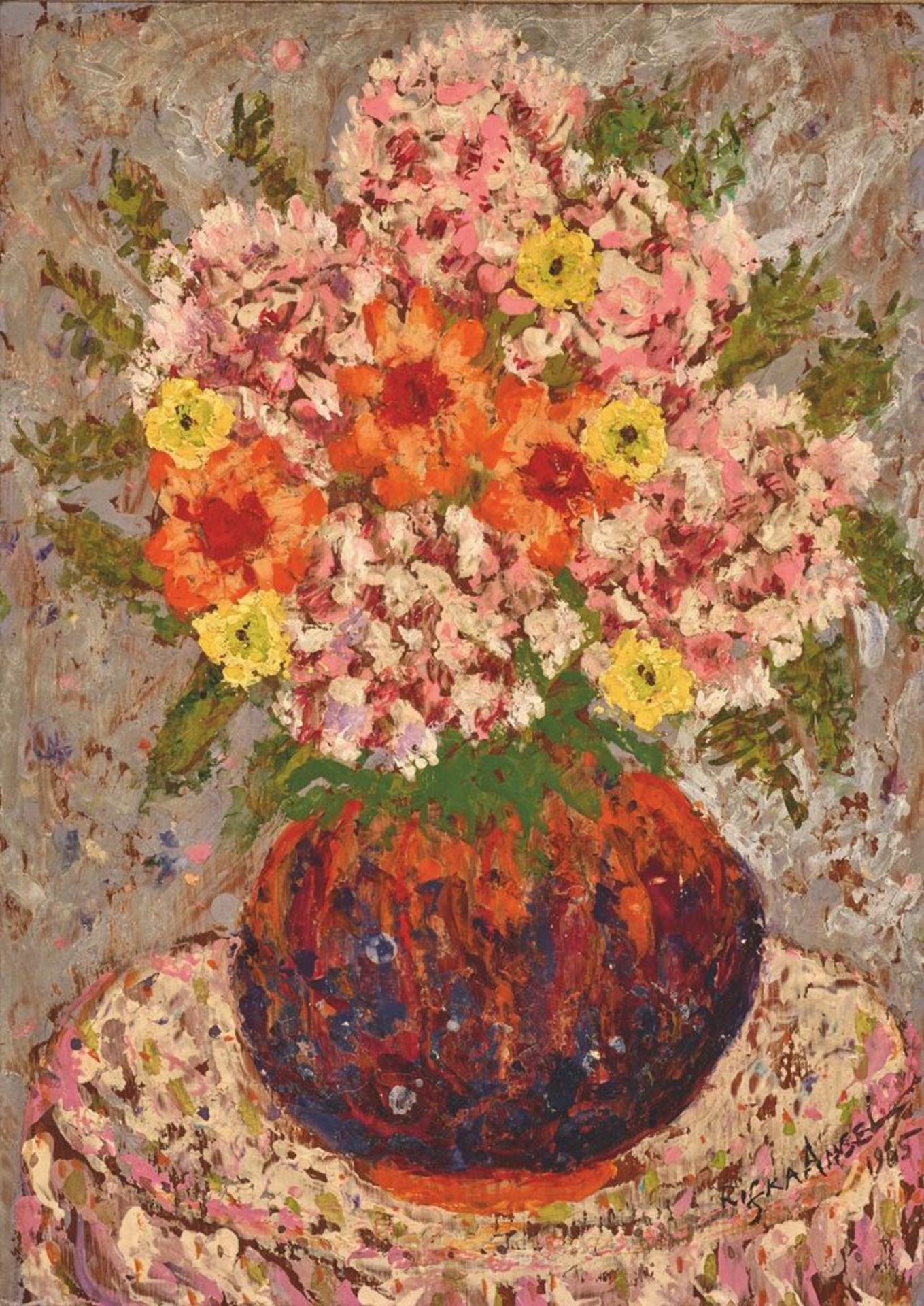 RIFKA ANGEL (1899-1988) - A colourful arrangement Signed and dated ‘Rifka Angel [...]