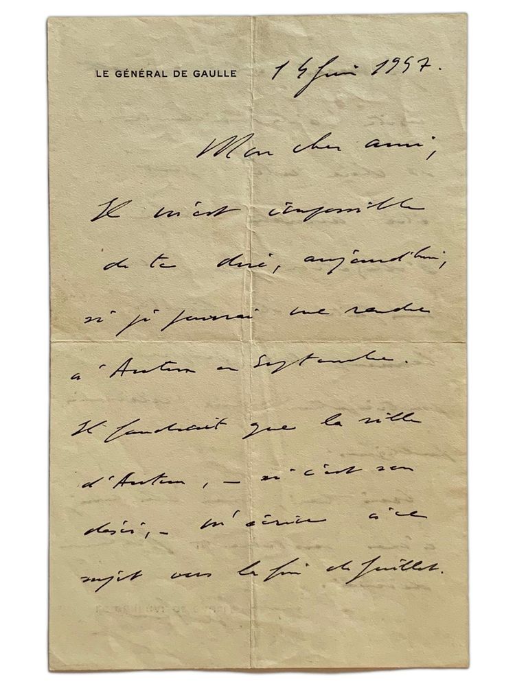 CHARLES DE GAULLE (1890-1970) - Autograph letter signed to his friend, the cavalry [...]