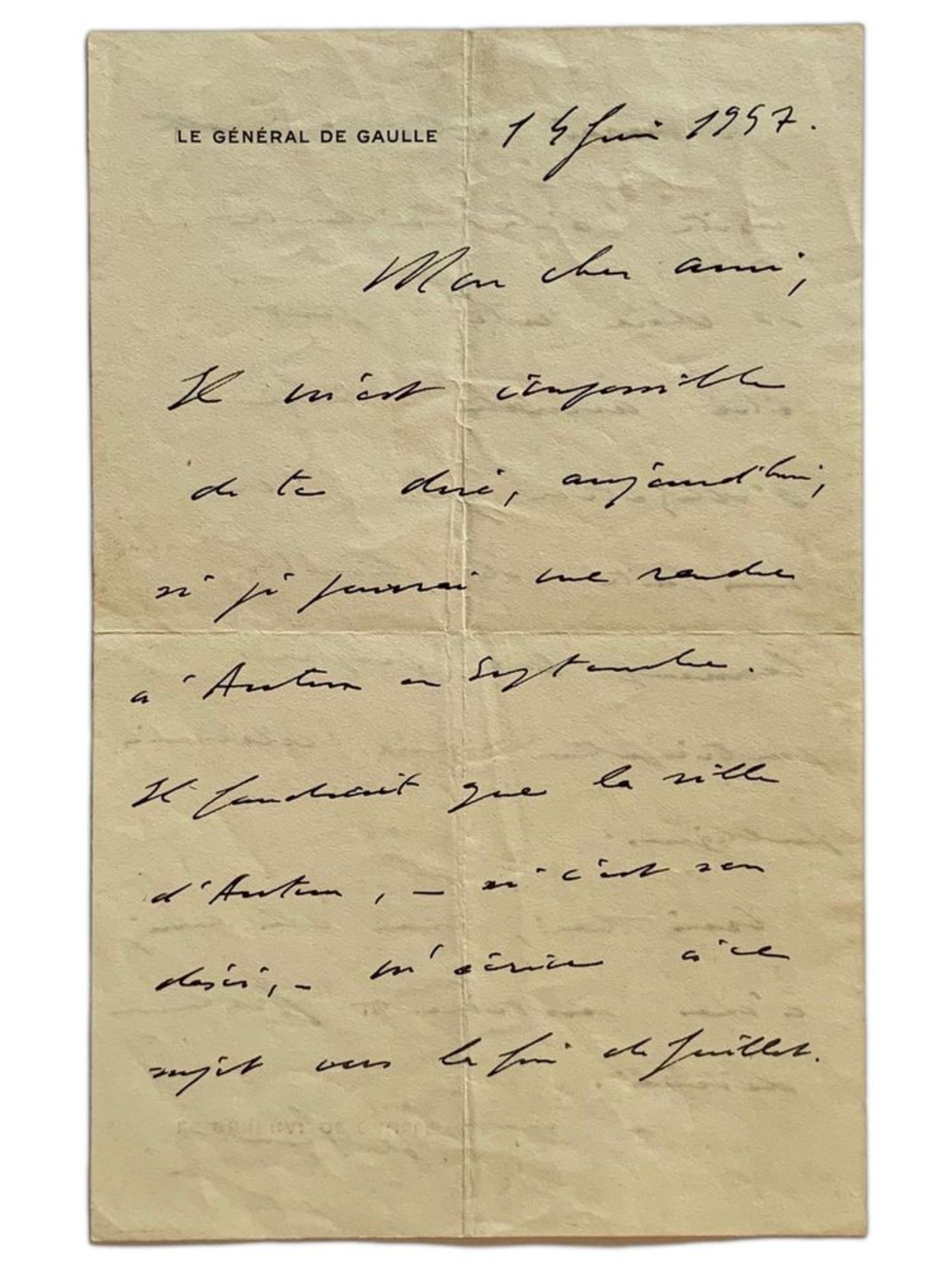 CHARLES DE GAULLE (1890-1970) - Autograph letter signed to his friend, the cavalry [...]