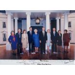 PRESIDENTS OF THE UNITED STATES AND FIRST LADIES - Color photograph, signed by four [...]