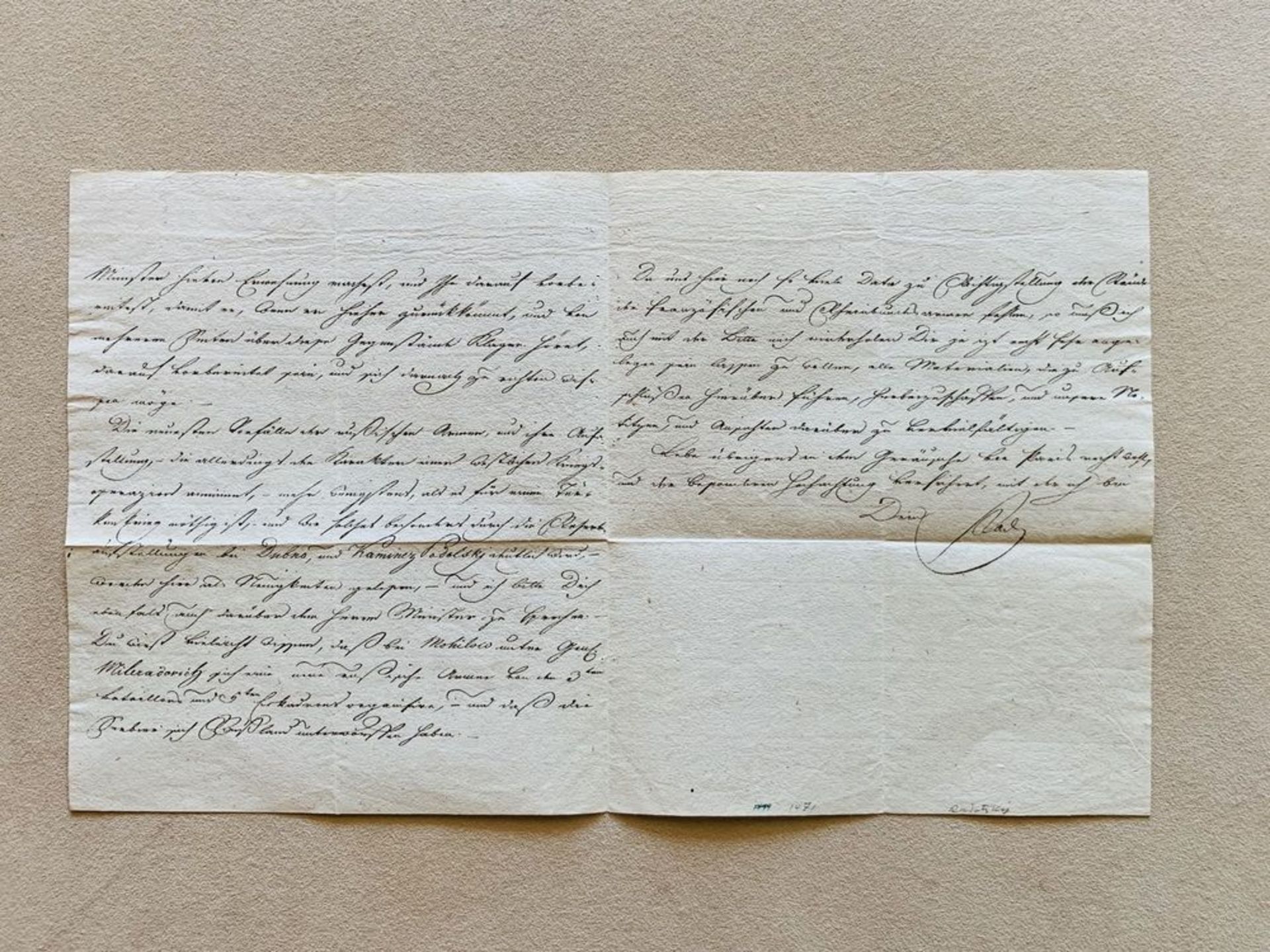 RADETZKY JOSEPH WENZEL, VON RADETZ (1766-1858) - Autograph Signed letter. [...] - Image 3 of 4