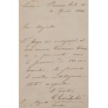 GIUSEPPE GARIBALDI (1807-1882) - Signed autograph letter to Enrico Negretti, in [...]