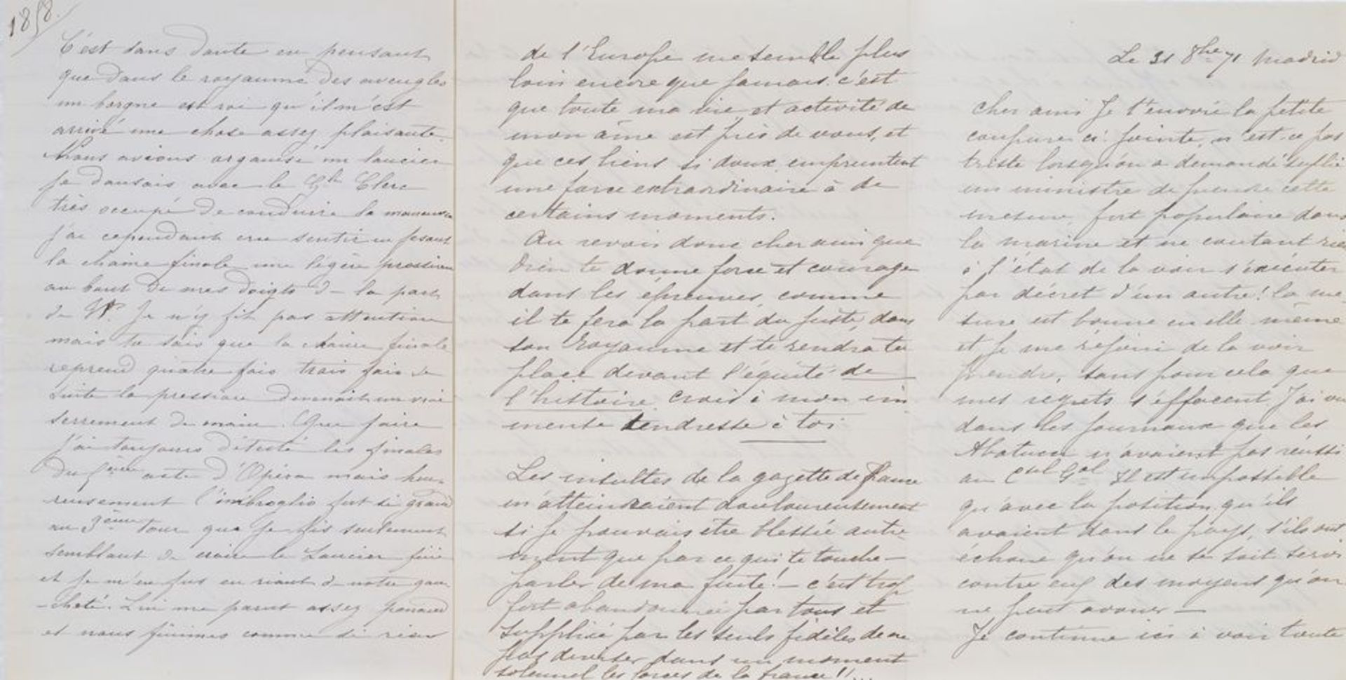 EMPRESS EUGÉNIE (1826 - 1920) - 2 Fine Letters to Napoleon III. 20,5 x 13,2 cm 1. [...]