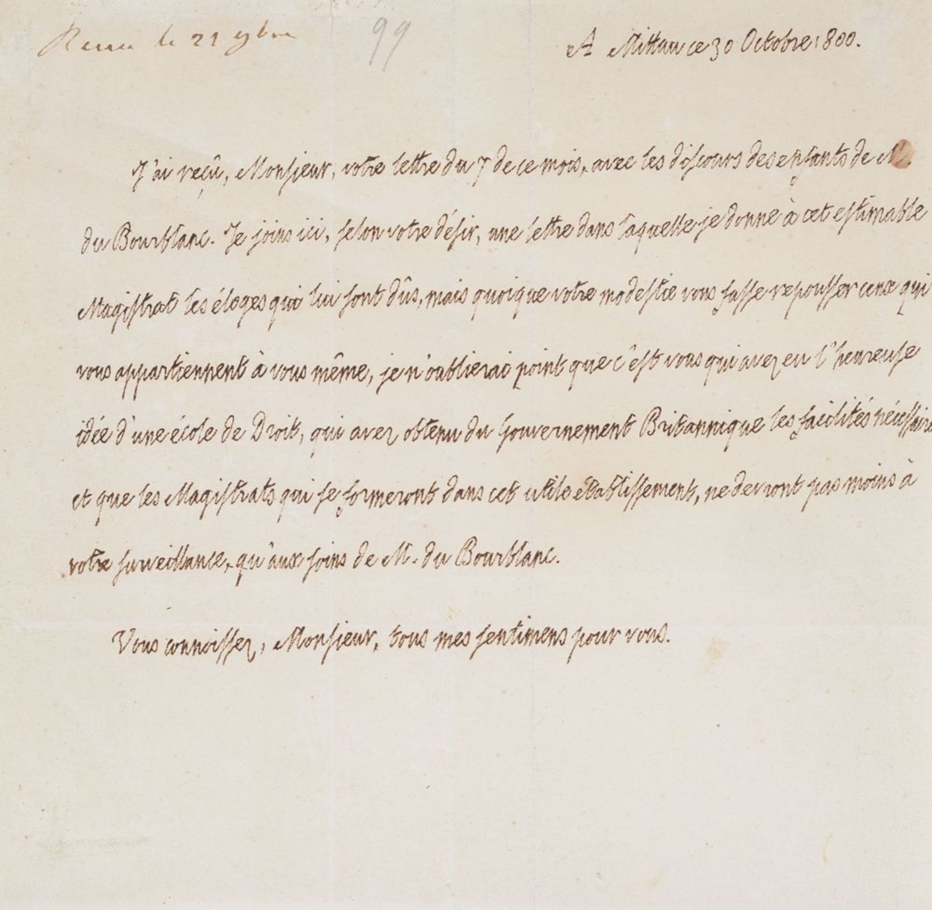 LOUIS XVIII (1601-1643) - Letter of exile written in the mists of the Russian [...] - Image 2 of 2