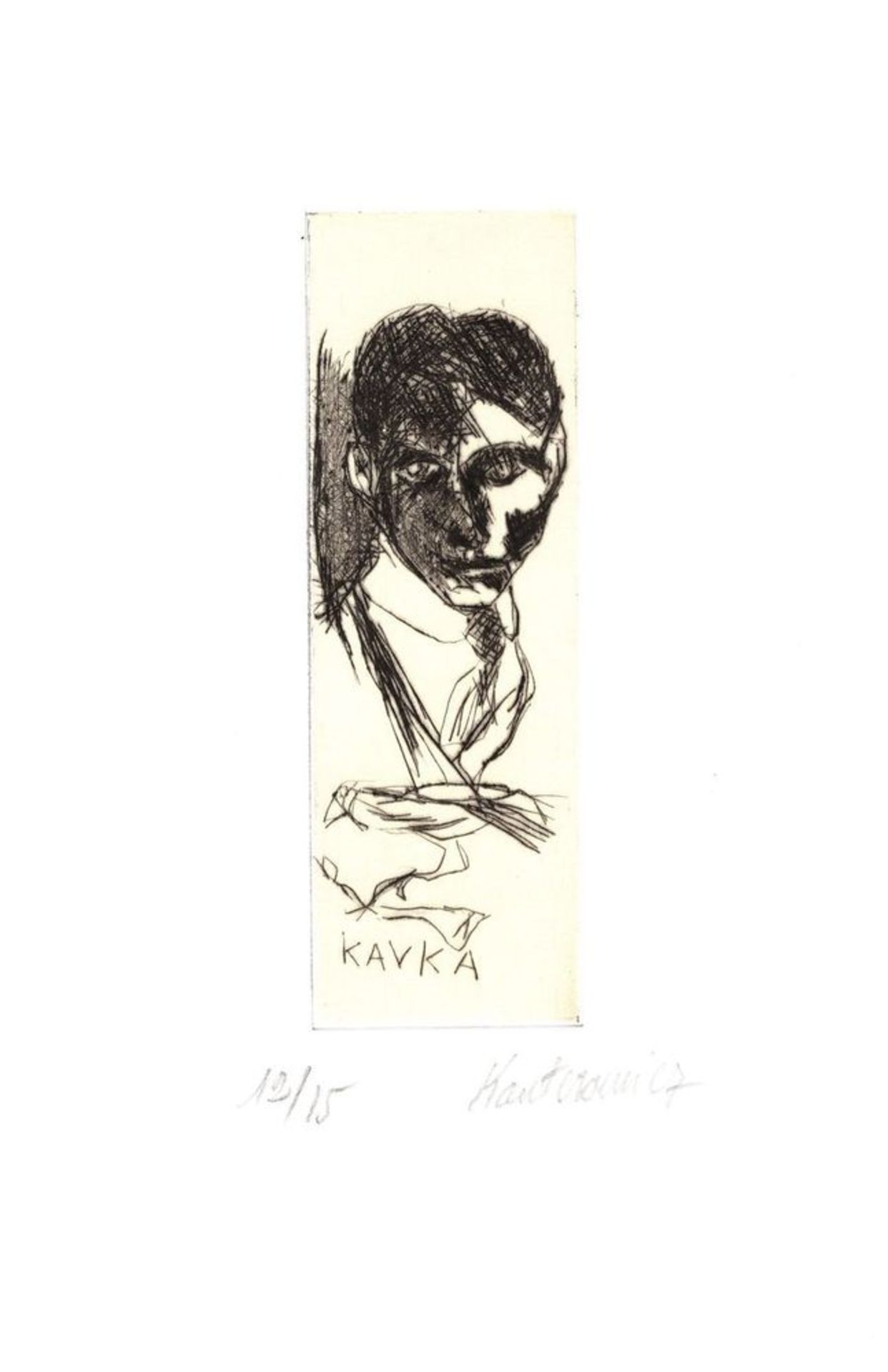 SERGE KANTOROWIZ (BORN IN 1942) - Portrait of Franz Kafka. S.d. Dry point, original [...]