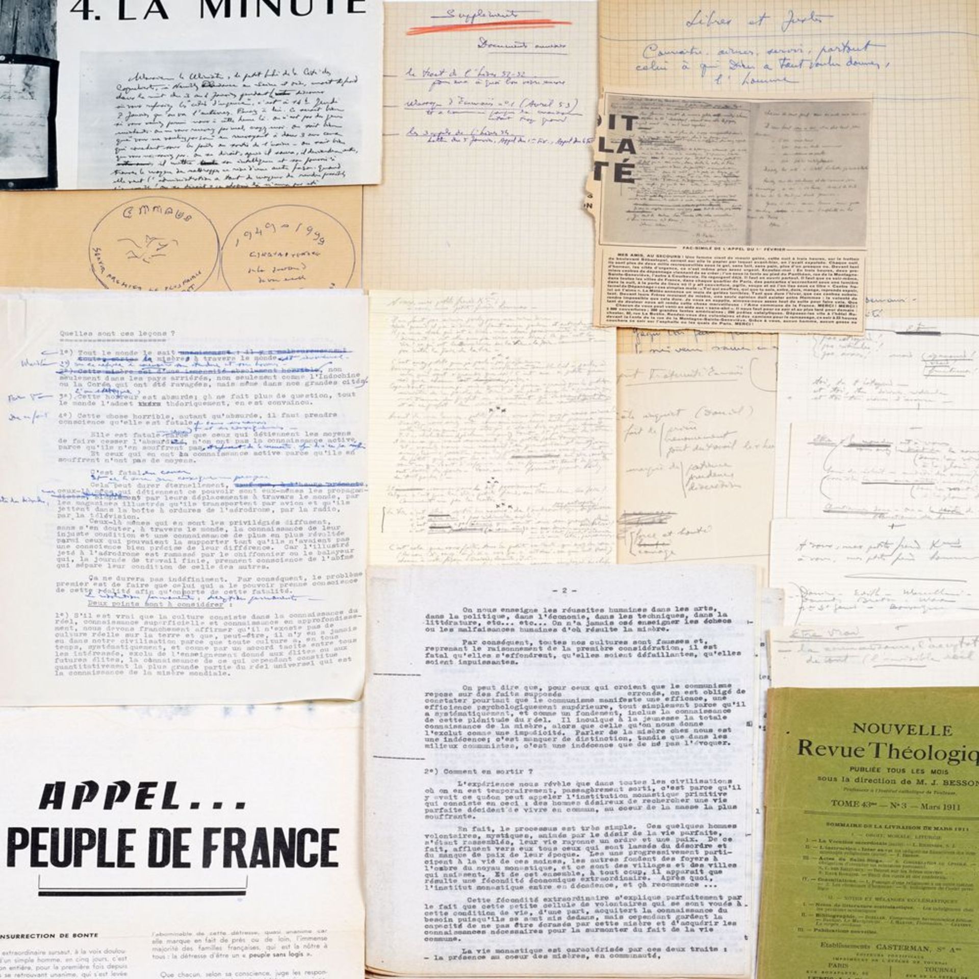 HENRI GROUÈS, KNOWN AS THE ABBÉ PIERRE (1912-2007) - Set of notes and [...]