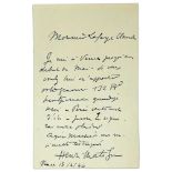 HENRI MATISSE (1869-1954) - Autograph letter signed “Henri Matisse”. To a [...]