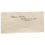 KIPLING RUDYARD (1865-1936) - Autograph sheet signed and dated. Engelberg. [...]