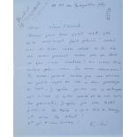 MOÏSE KISLING (1891-1953) - MOÏSE KISLING (1891-1953) Autograph letter signed [...]