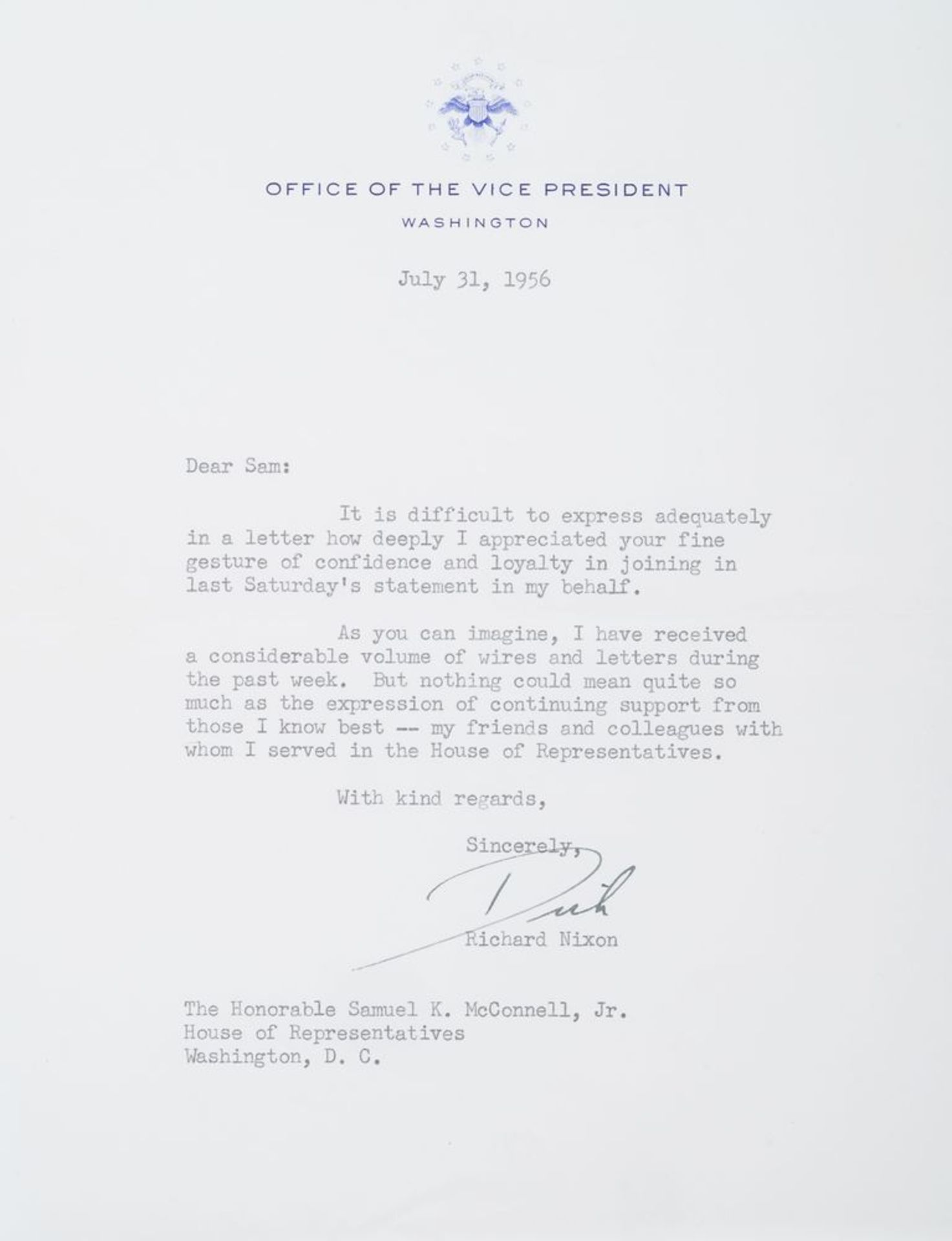 NIXON RICHARD (1913-1994). AMERICAN PRESIDENT - Typed Signed letter and [...]