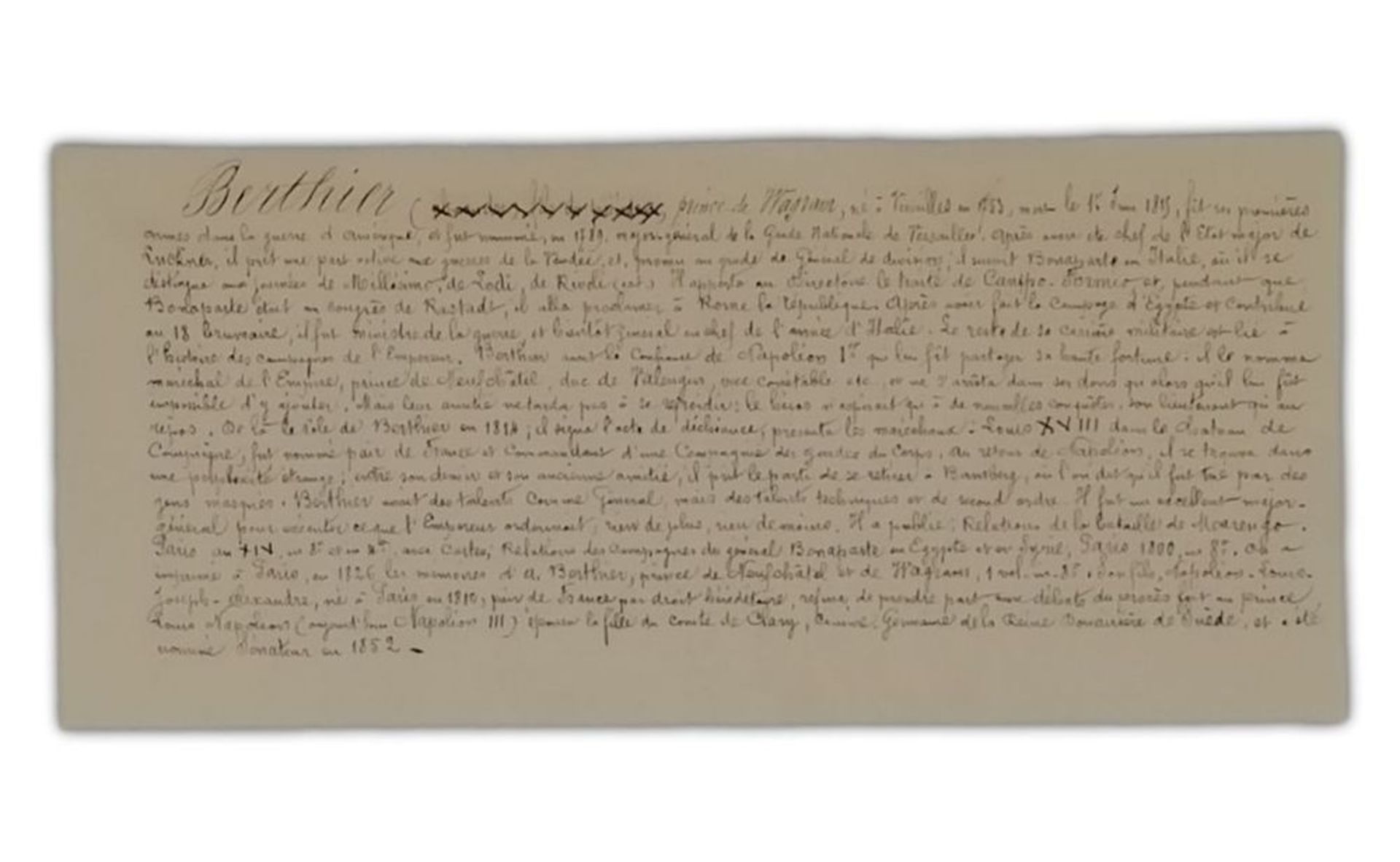 NAPOLÉON ALEXANDRE LOUIS JOSEPH BERTHIER, 2ND PRINCE OF WAGRAM (1810- 1887) - [...] - Bild 2 aus 2