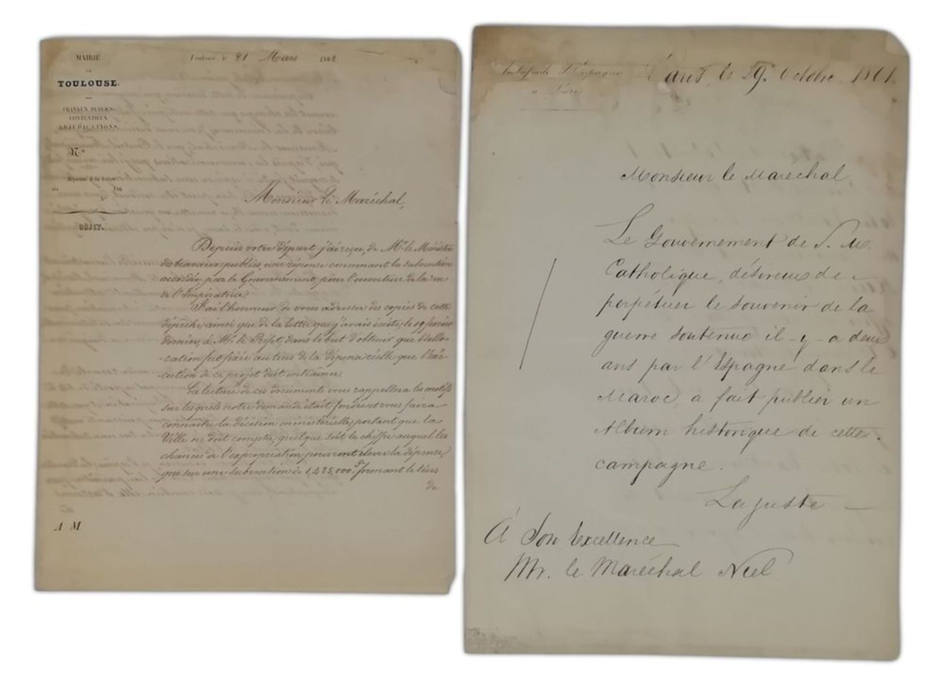 MARSHAL ADOLPHE NIEL (1802 - 1869) - 20 letters addressed to him Different sizes and [...] - Image 3 of 3