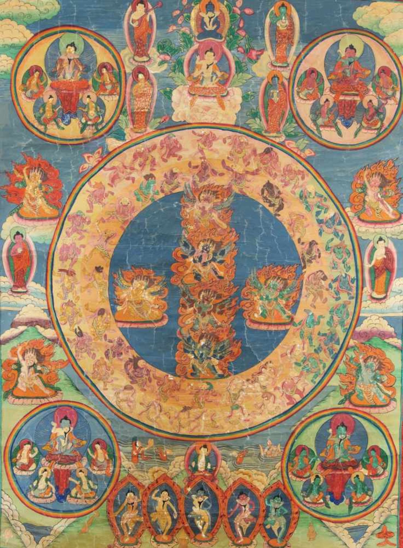 A Tibetan Thangka depicting Hayagriva