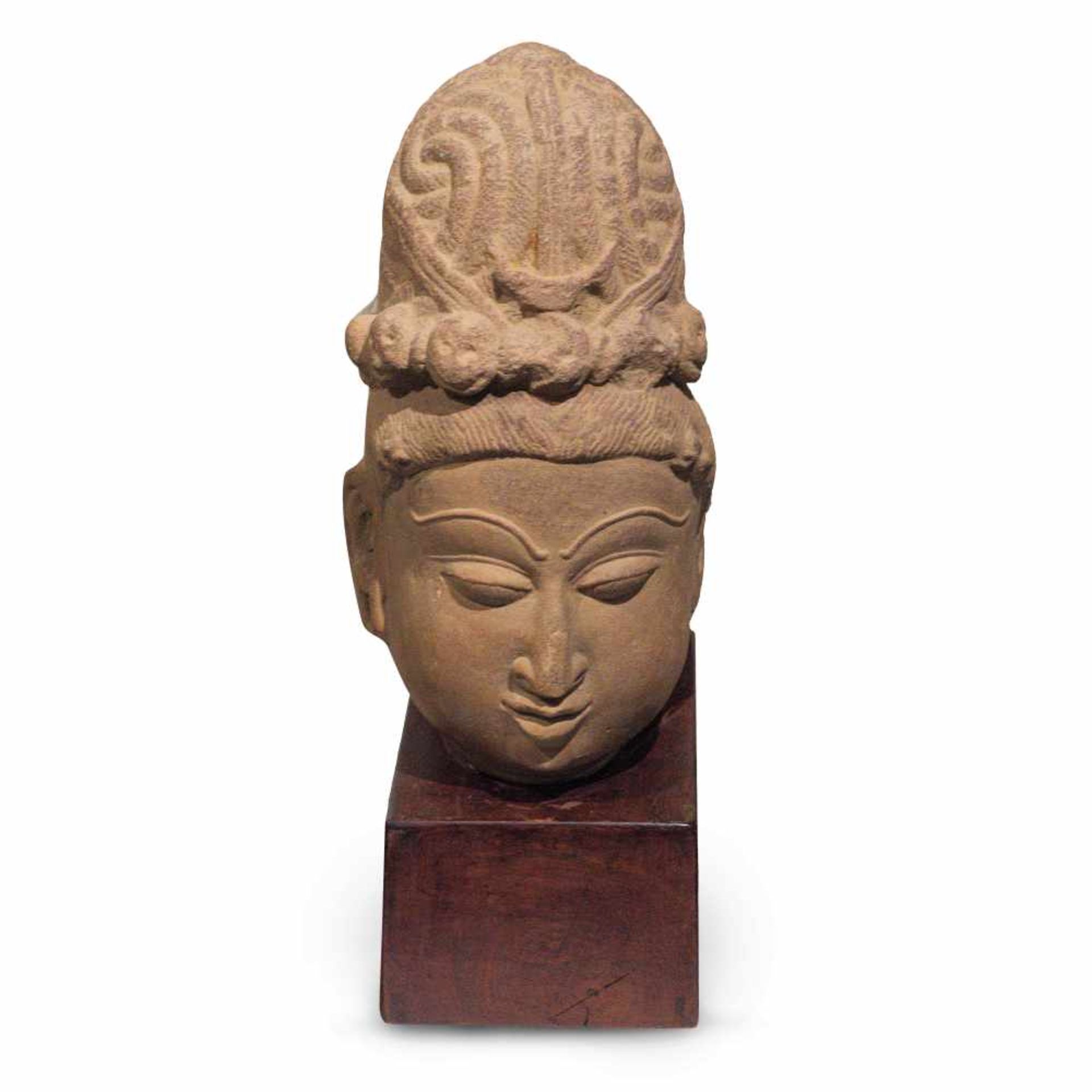 A Life-size Sandstone Head of Shiva