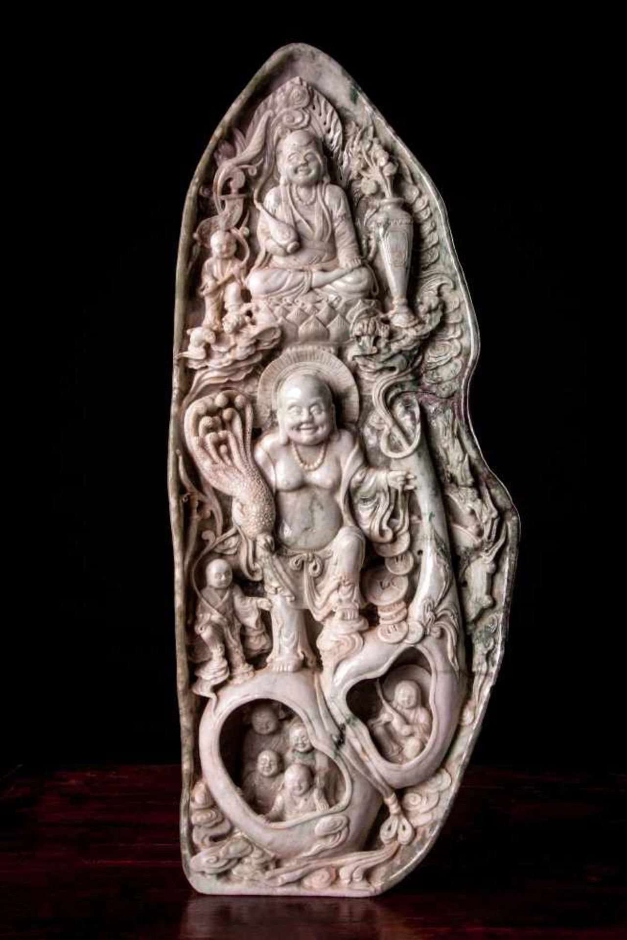 A Massive Chinese Celadon Jade Carving