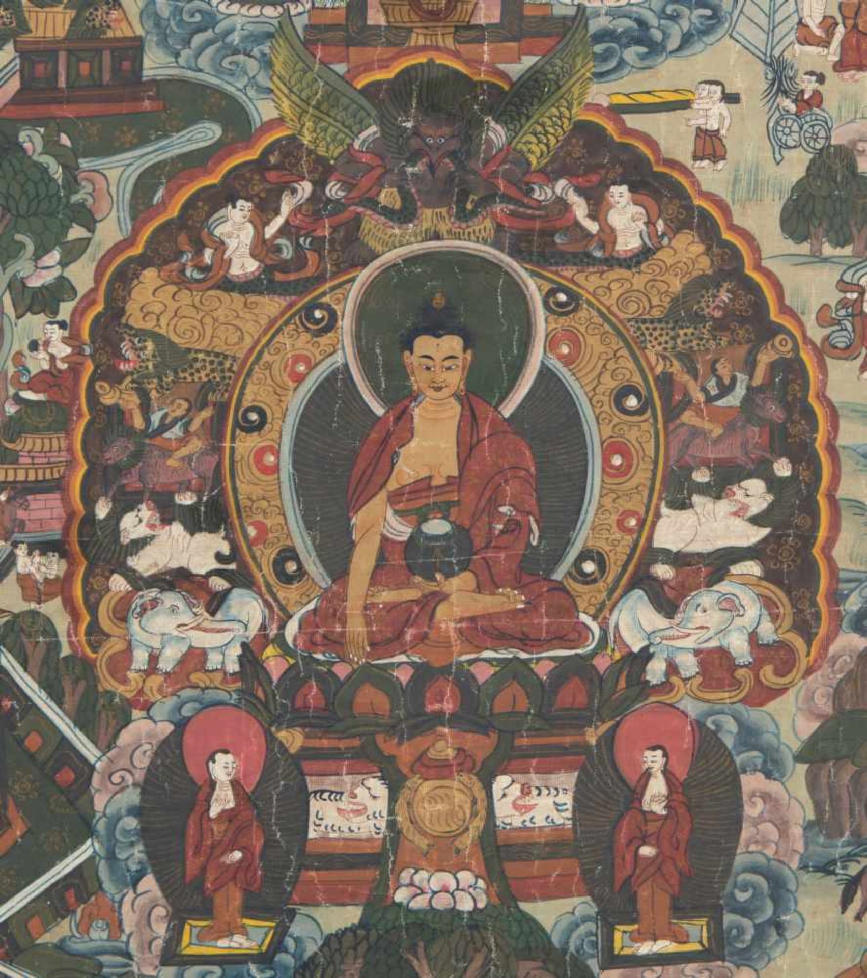 A Tibetan avadana thangka of Buddha Shakyamuni - Bild 2 aus 2