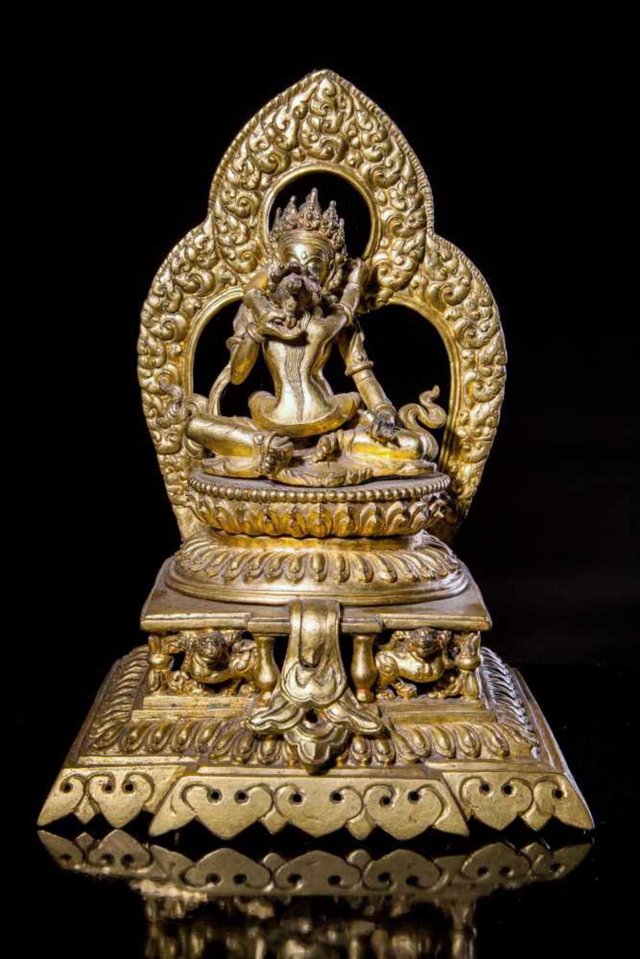 A Gilt Bronze Figure of Chakrasamvara and Vajrayogini.