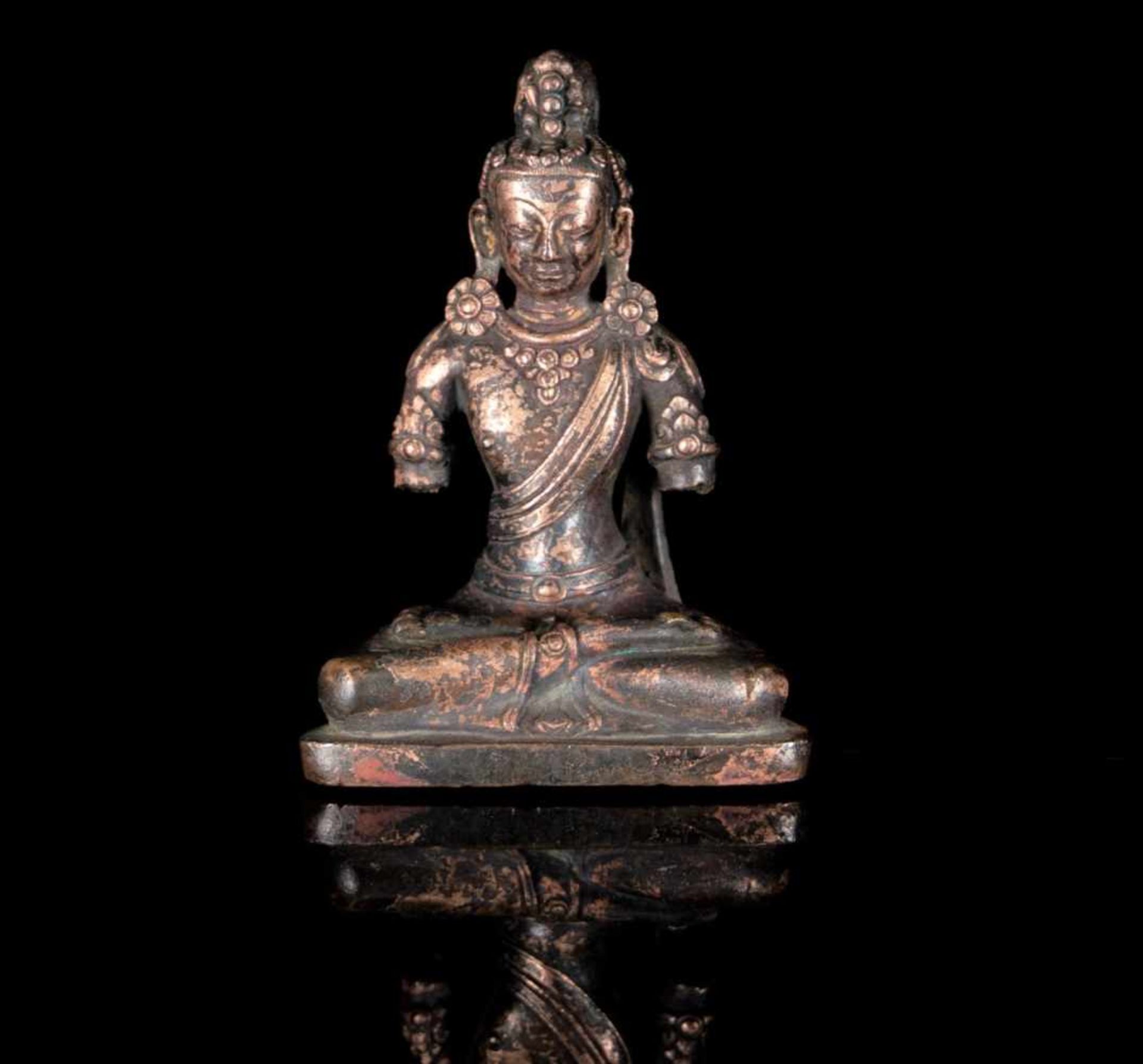 A Rare Gilt Bronze Figure of Avalokiteshvara