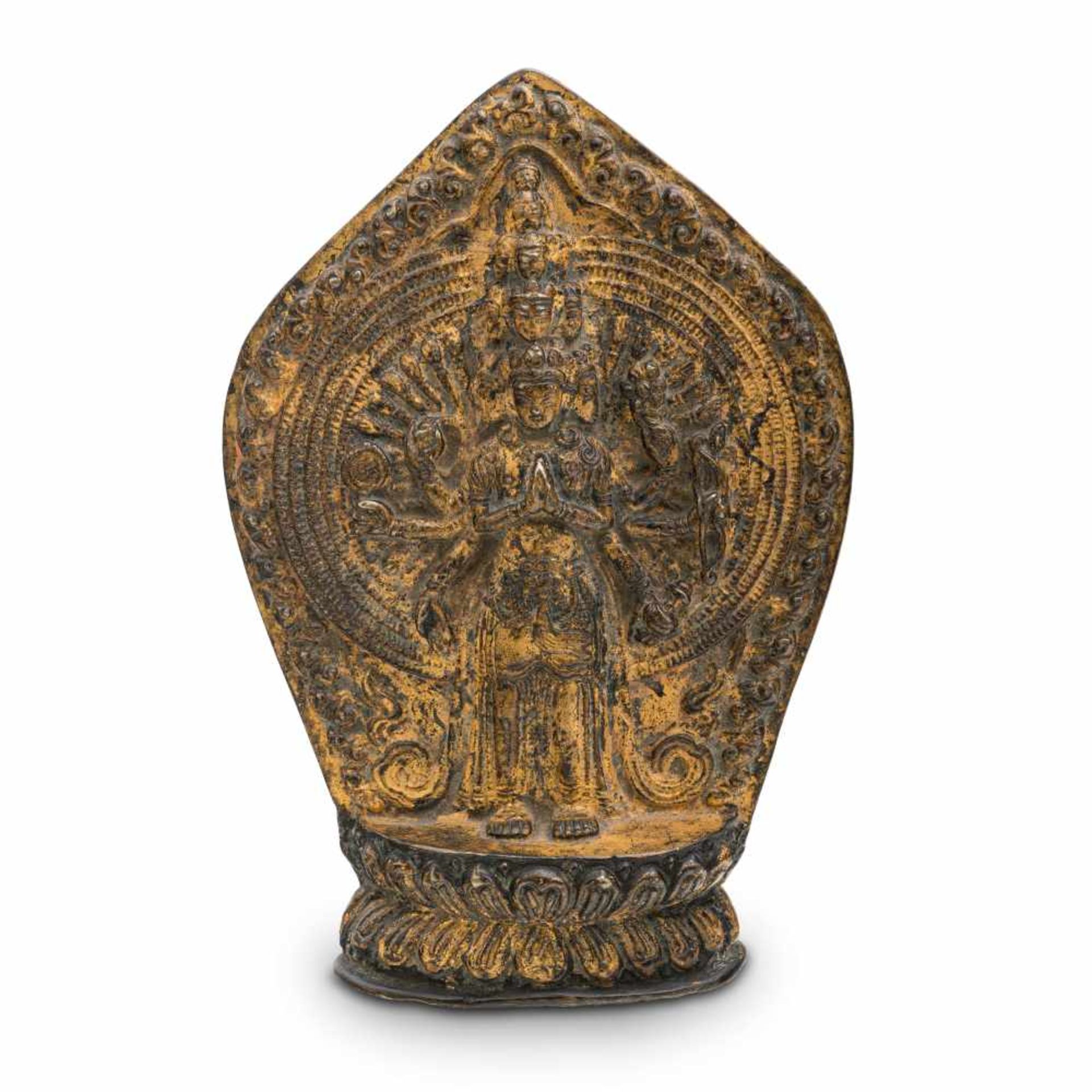 A Gilt Bronze Tsa-Tsa of Avalokiteshvara