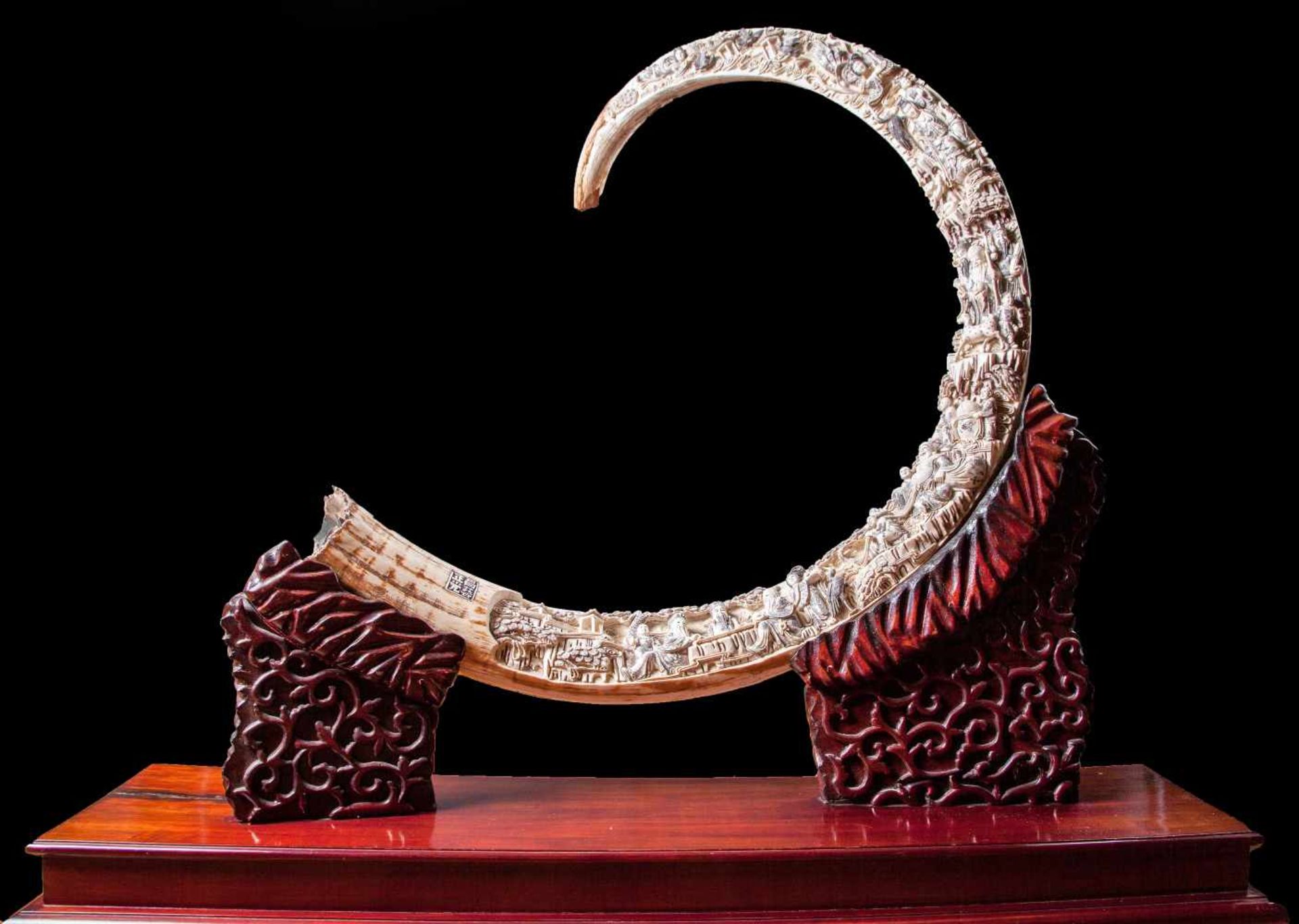 An Exceptionally Carved Wooly Mammoth Tusk