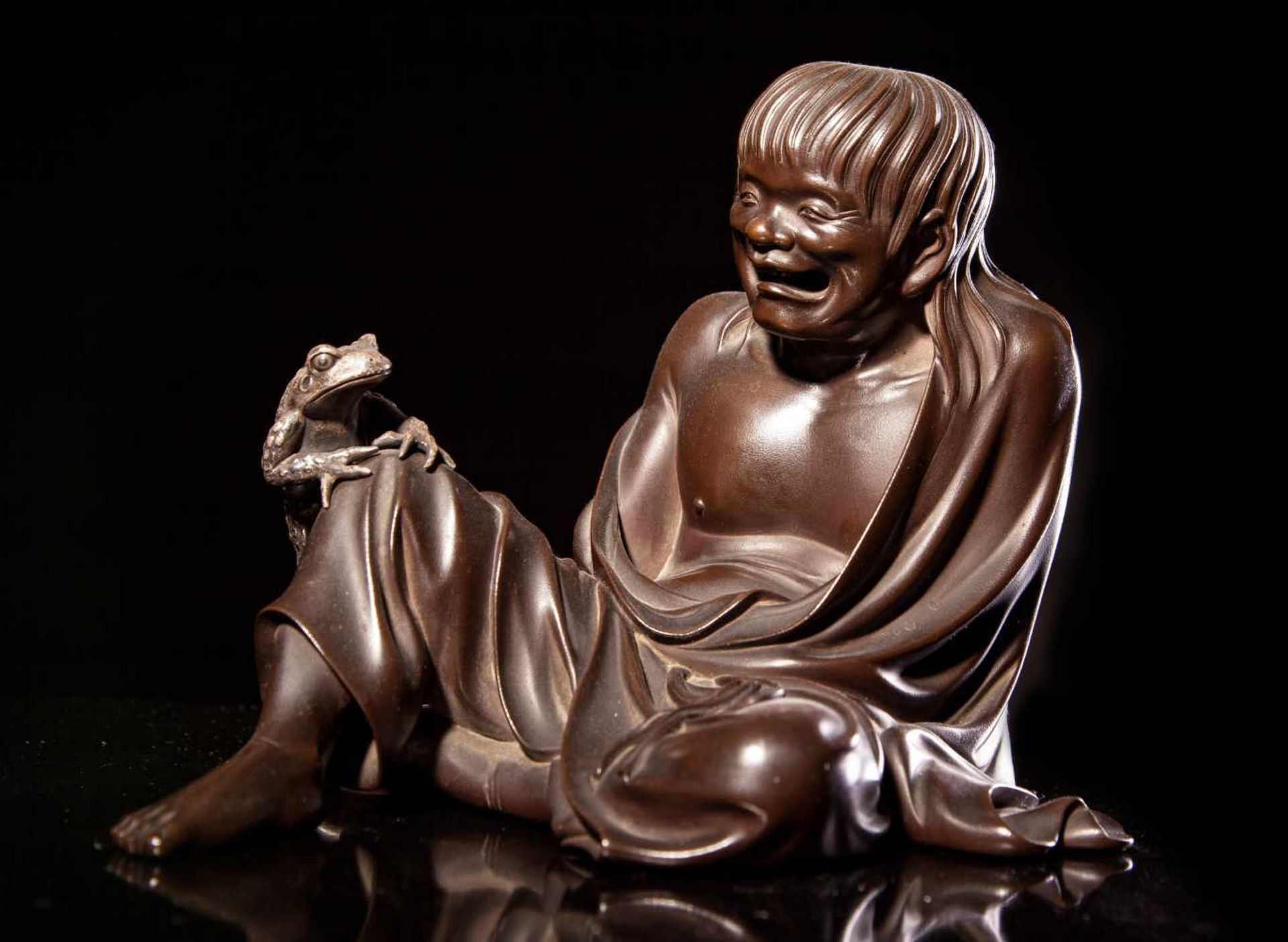 A Bronze Figure of Gama Sennin