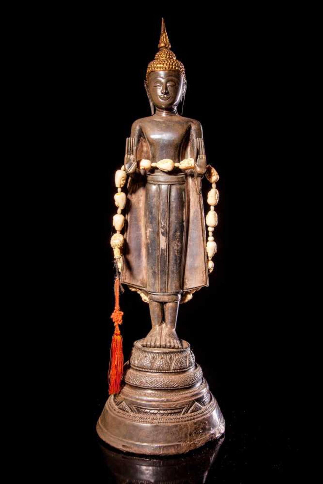 A Thai Partial Gilt Silver Buddha