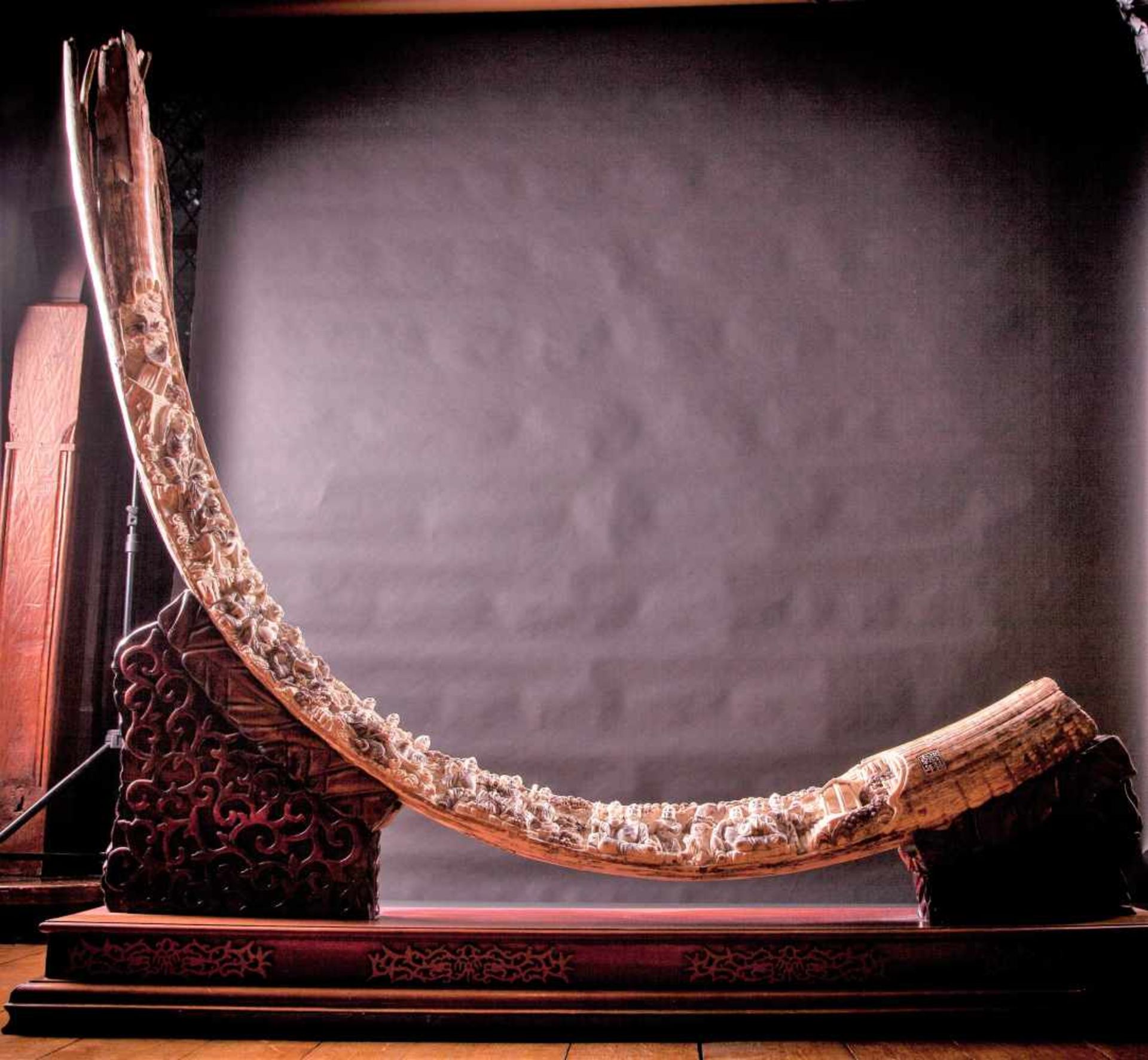 Exceptional Carved Fossil Woolly Mammoth Tusk