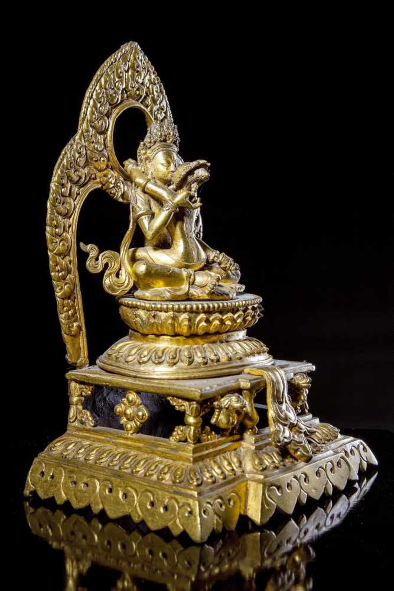 A Gilt Bronze Figure of Chakrasamvara and Vajrayogini. - Bild 3 aus 10