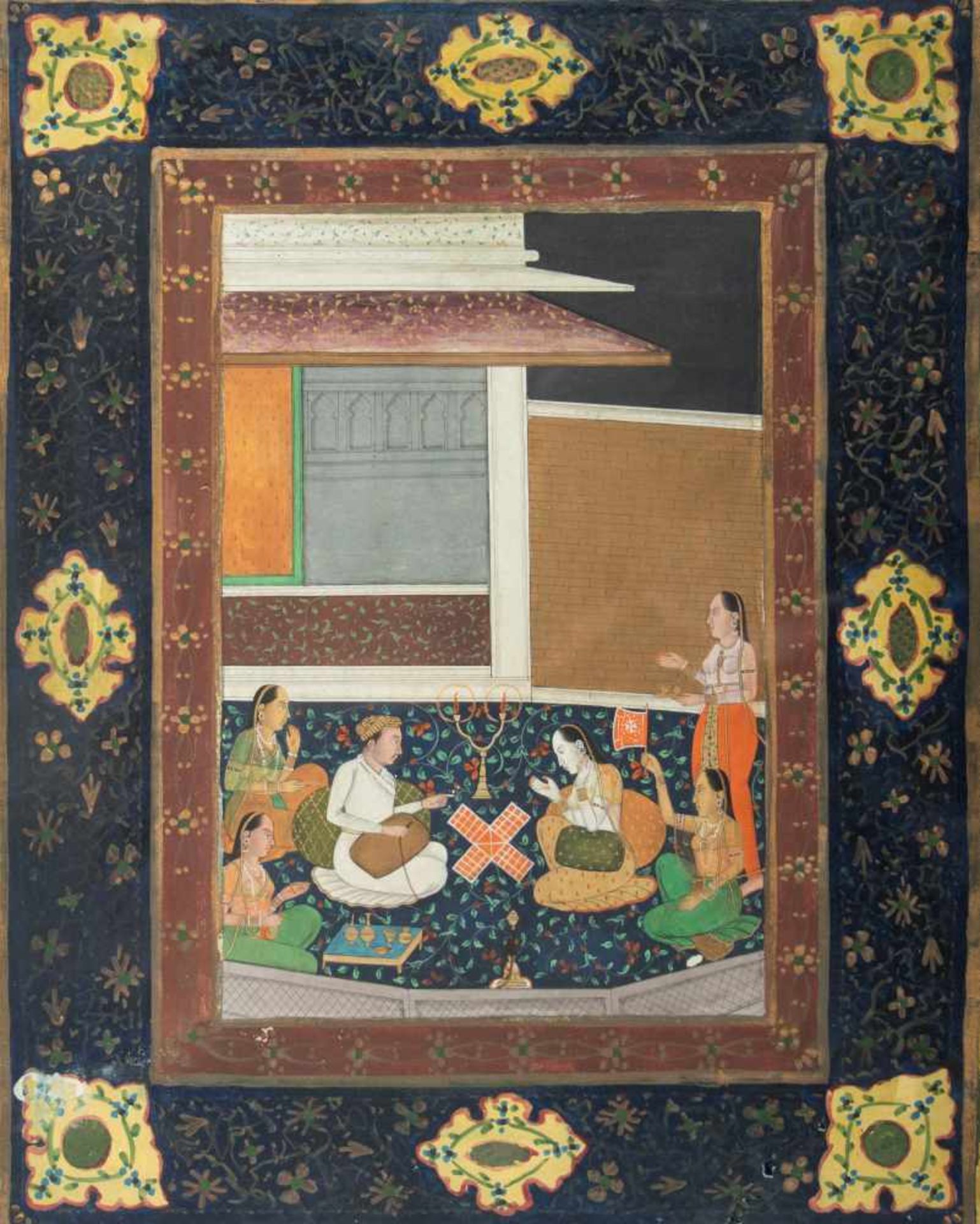 A nobleman and a lady playing Pachisi