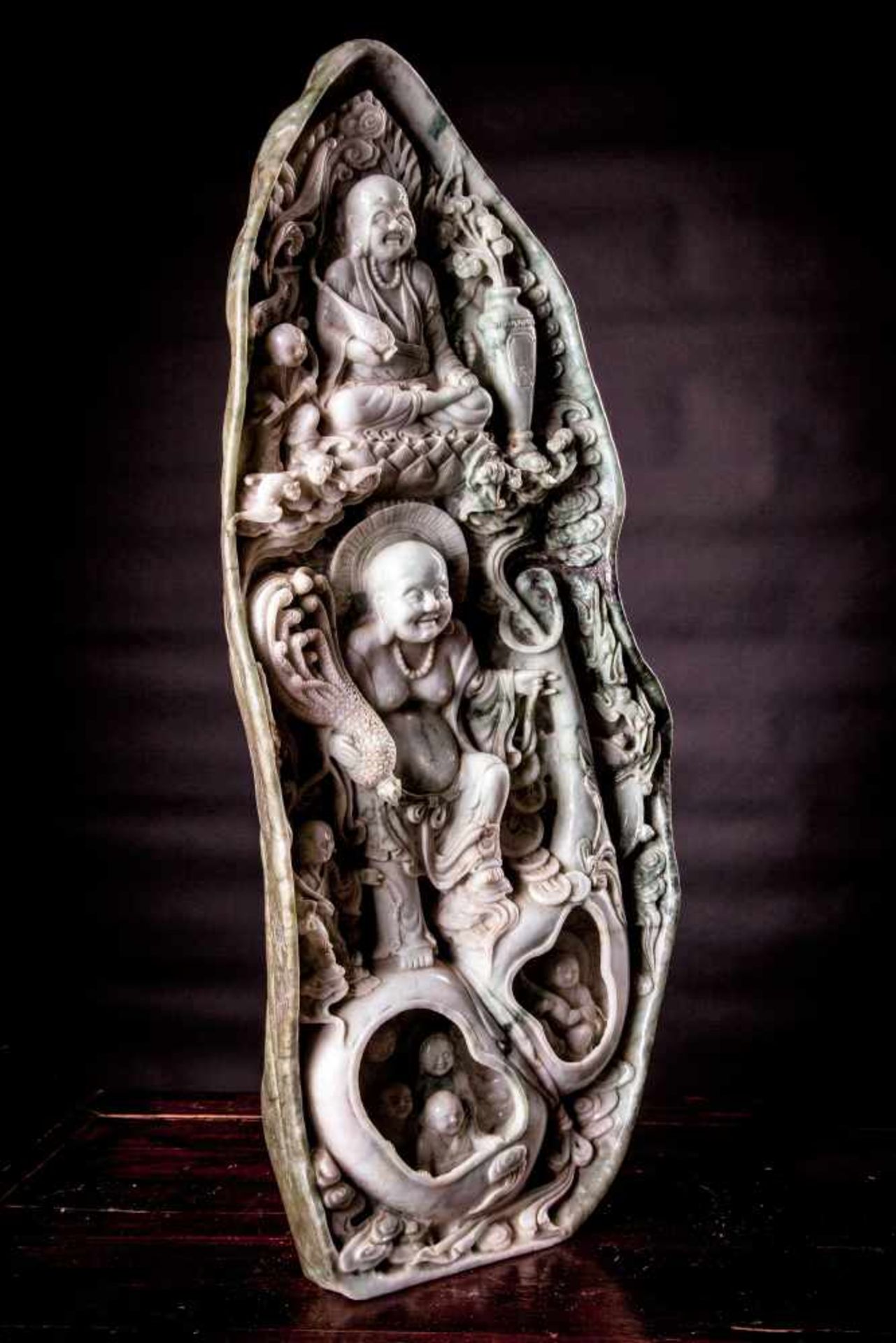 A Massive Chinese Celadon Jade Carving - Bild 4 aus 11