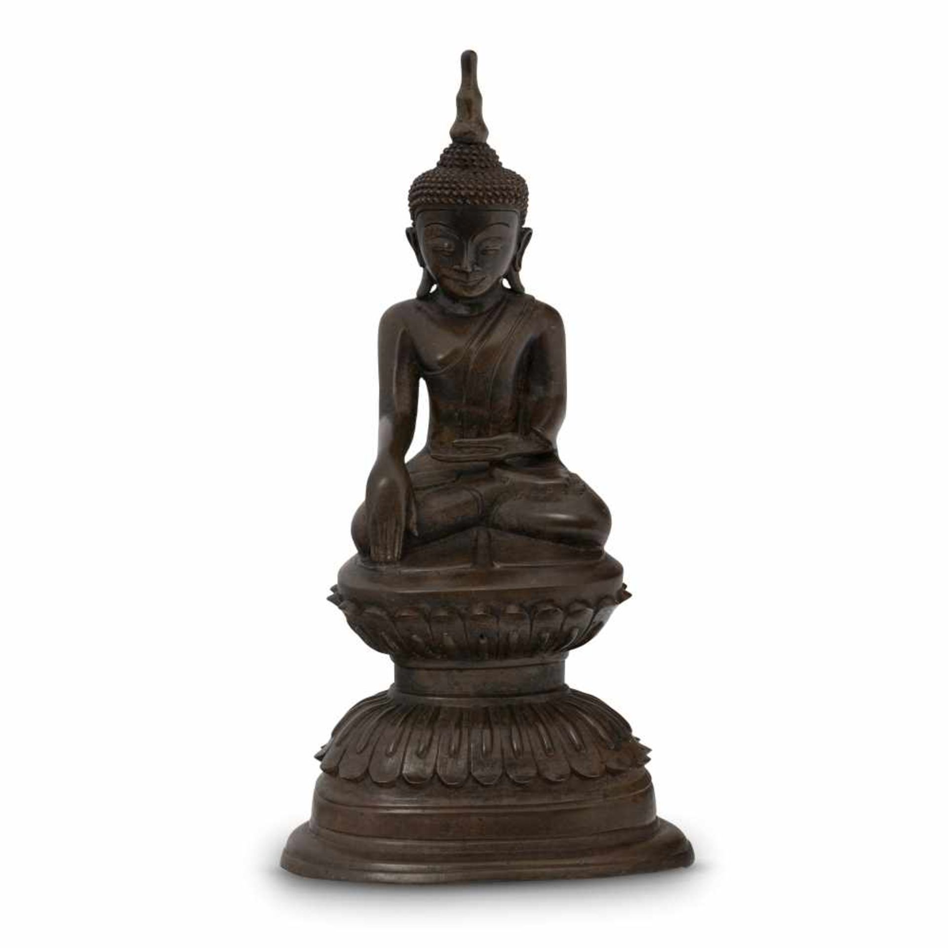 A Shan Bronze Figure of Buddha Shakyamuni