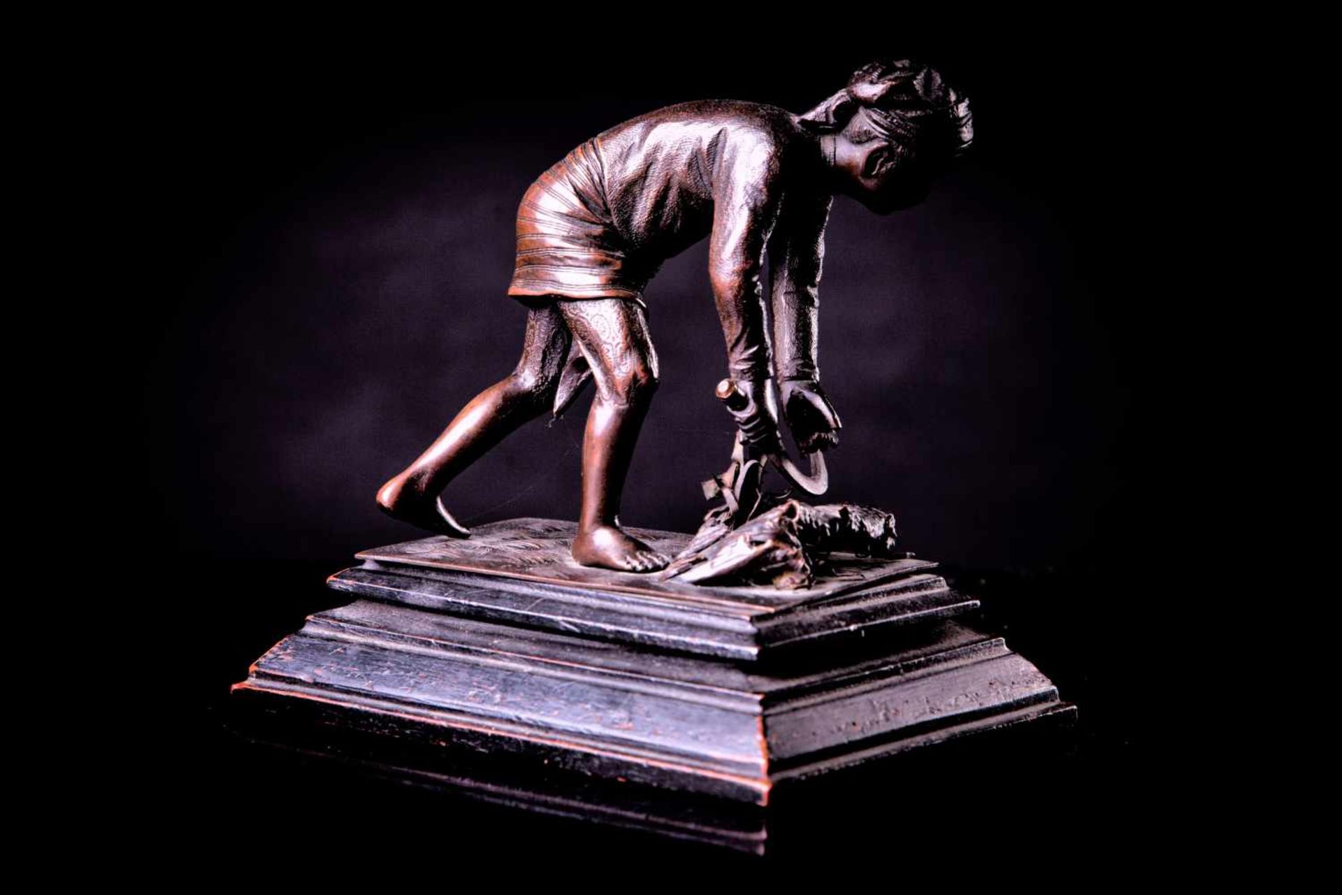 A Bronze Figure of a Farmer - Image 4 of 4