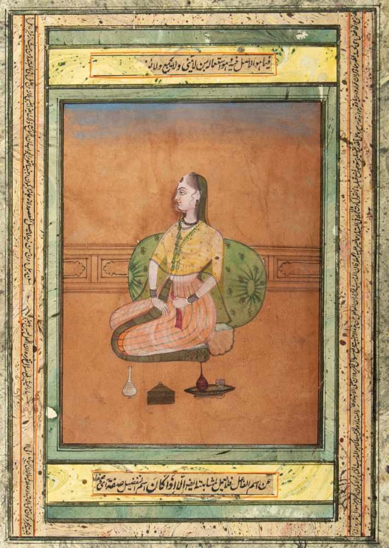 A princess seated on a terrace