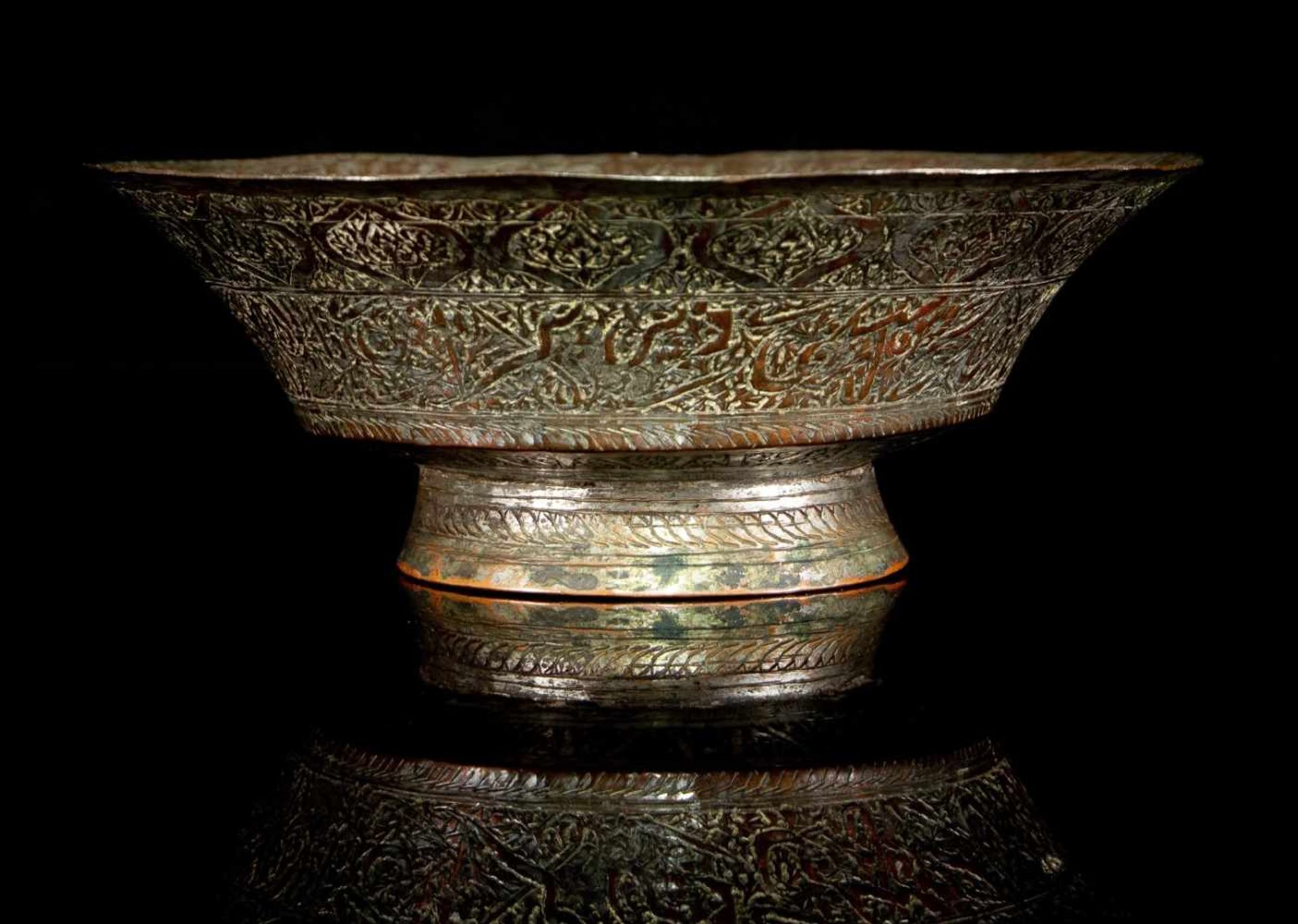 A tinned-copper Mughal wine bowl