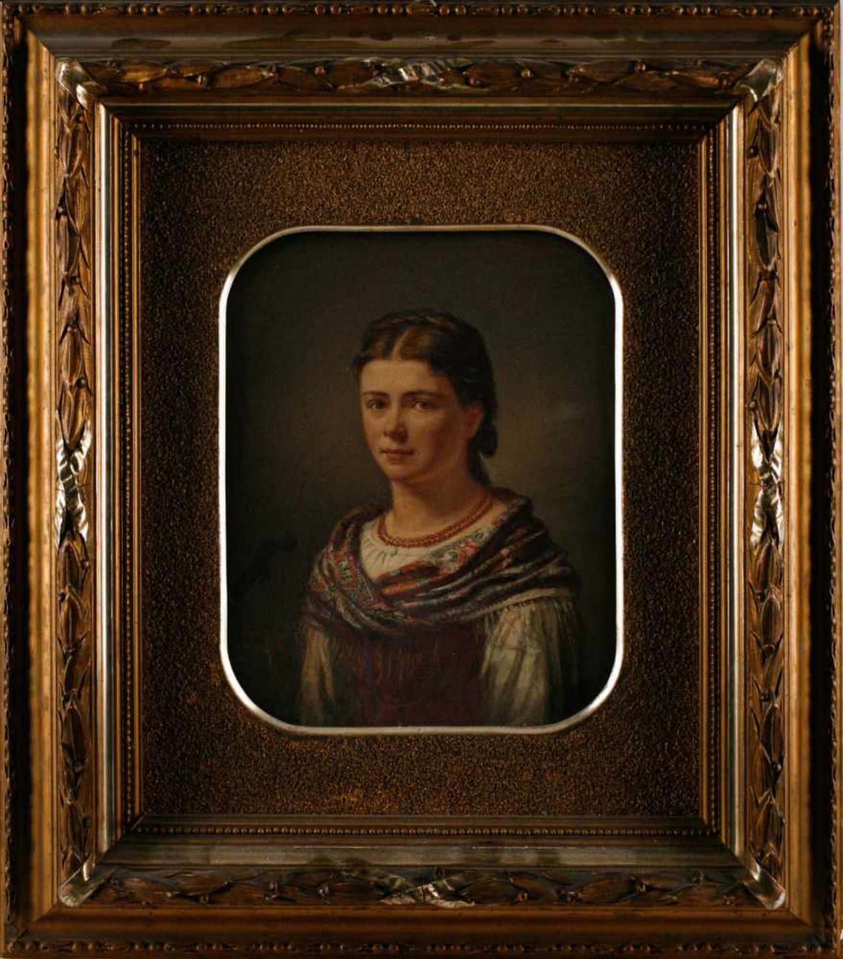 GEMÄLDEHalbportrait eines jungen Mädchens Gouache. Sichtmaß 25 x 19 cm. Seitlich links bez. 'O. - Image 2 of 2