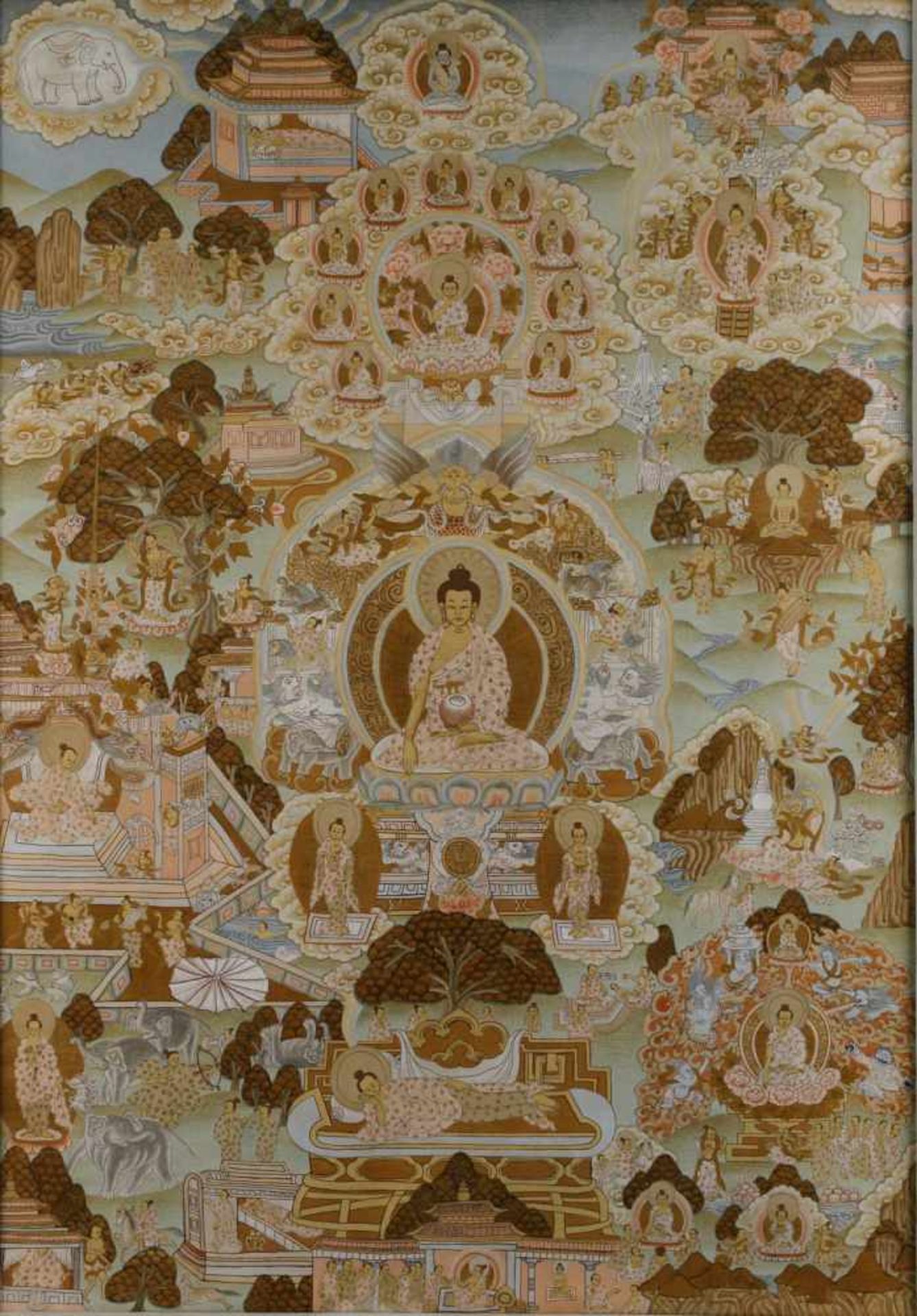 ASIATIKAKONVOLUT AUS VIER TIBETANISCHEN THANGKA-DARSTELLUNGEN Tibet/Nepal, um 1900 Jeweils - Bild 3 aus 4