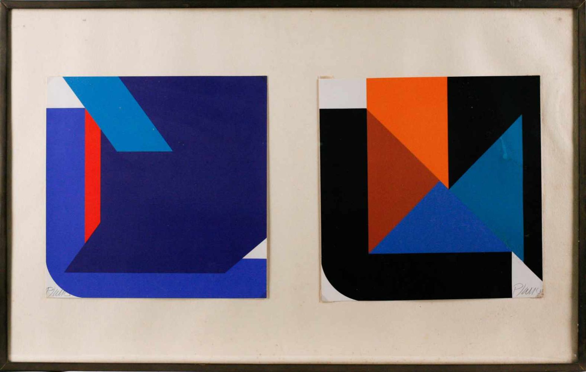 MODERNE GRAFIKGeometrische Kompositionen Farbserigraphie. 26,5 x 26,5 cm. Unten rechts bzw. unten