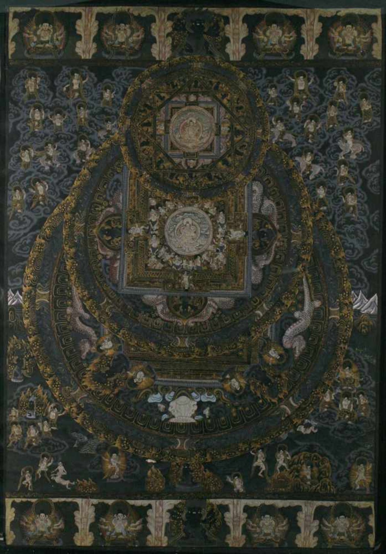 ASIATIKAKONVOLUT AUS VIER TIBETANISCHEN THANGKA-DARSTELLUNGEN Tibet/Nepal, um 1900 Jeweils - Bild 4 aus 4