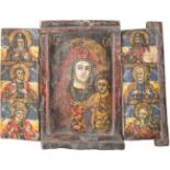 A TRIPTYCH SHOWING THE MOTHER OF GOD AND SELECTED SAINTS