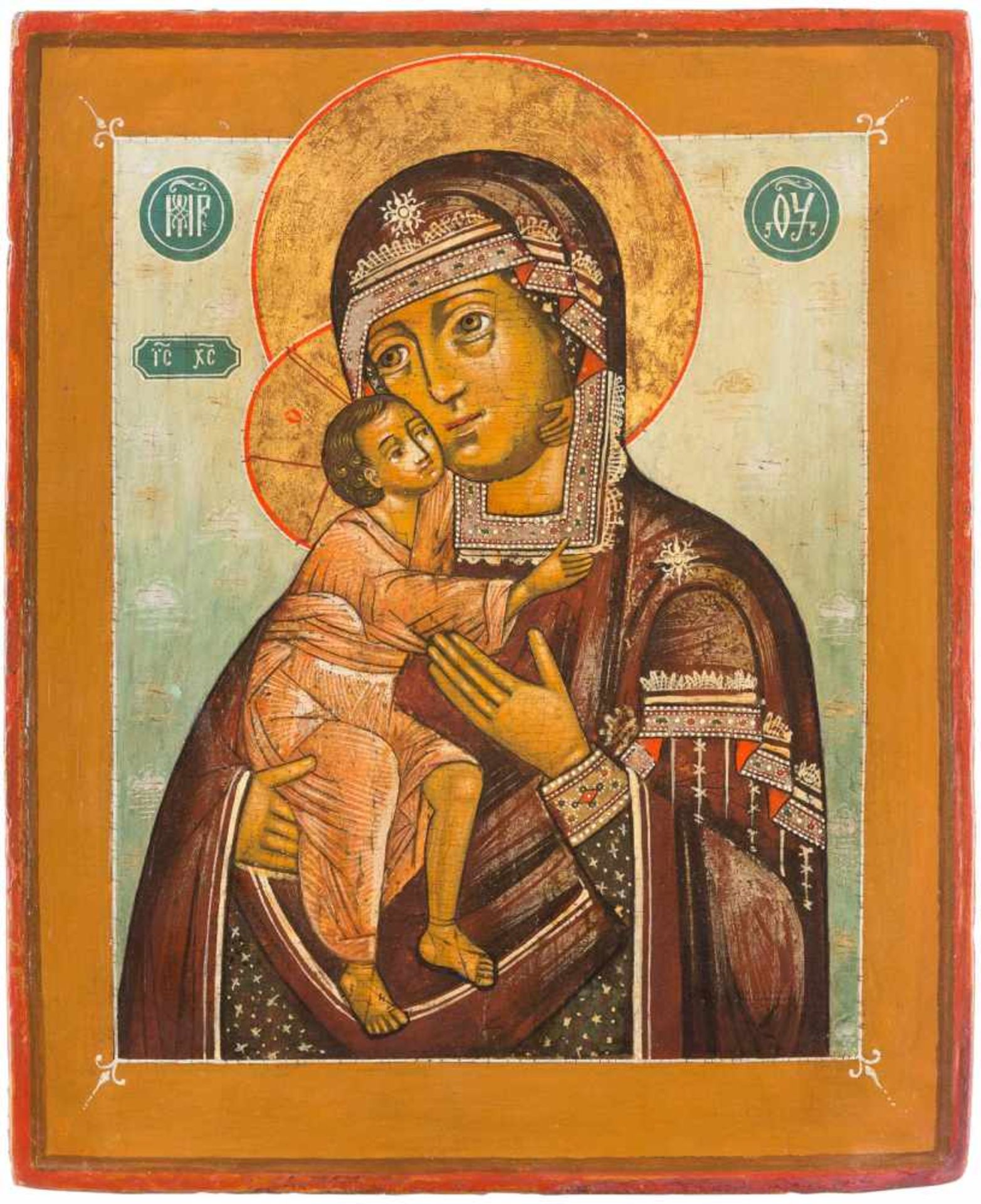 AN ICON SHOWING THE FEODOROVSKAYA MOTHER OF GOD