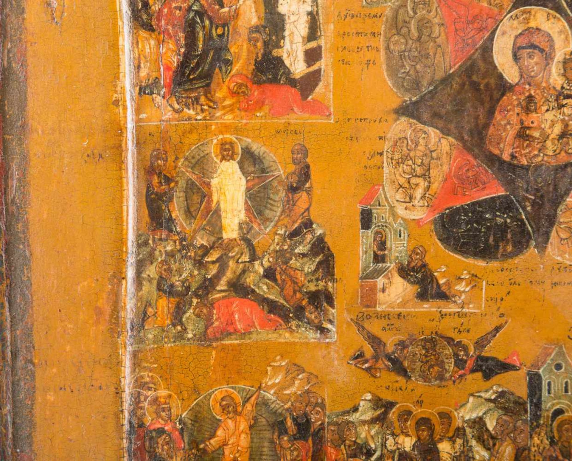 A RARE AND FINE ICON SHOWING THE MOTHER OF GOD 'OF THE BURNING BUSH' AND TWELVE MAJOR - Bild 6 aus 6