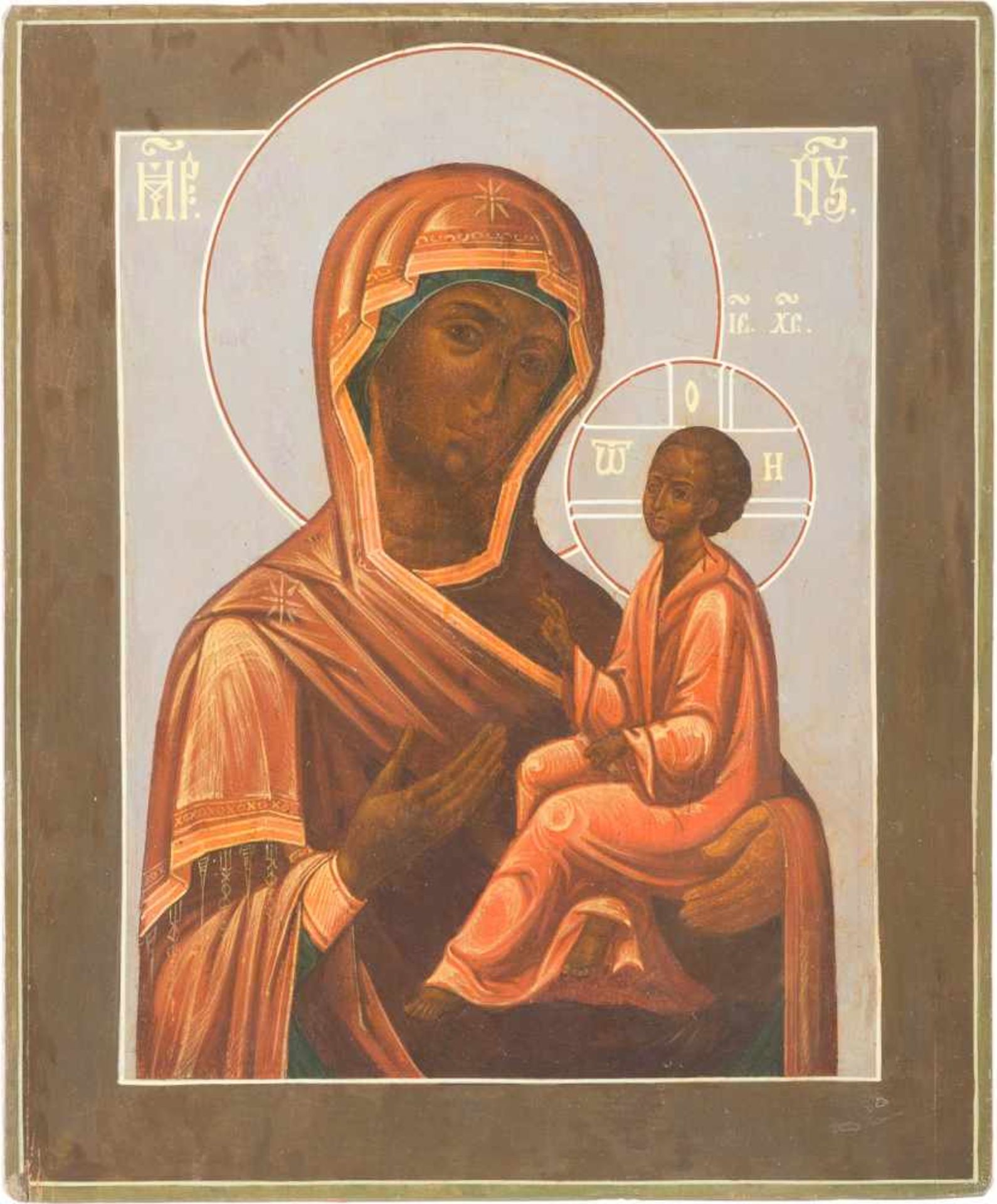 AN ICON SHOWING THE TIKHVINSKAYA MOTHER OF GOD