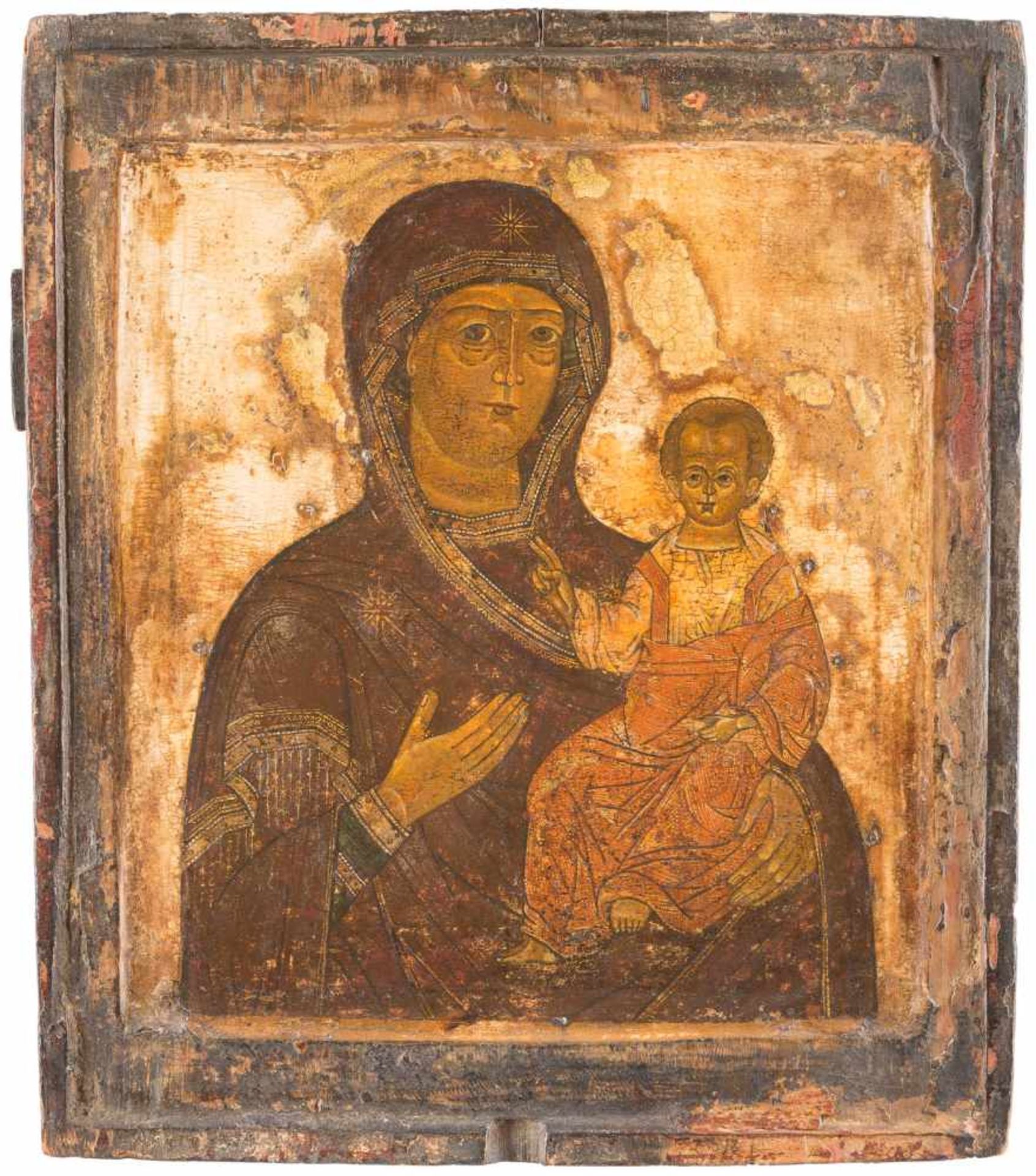 AN ICON SHOWING THE SMOLENSKAYA MOTHER OF GOD