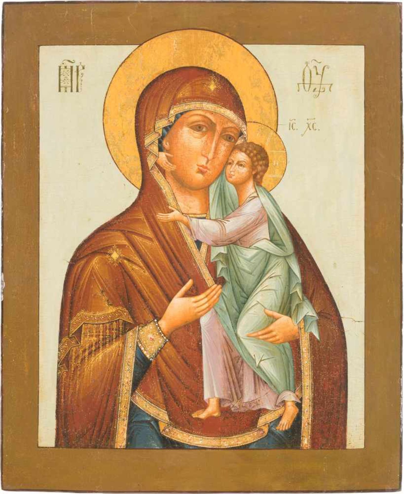 A LARGE ICON SHOWING THE TOLGSKAYA MOTHER OF GOD