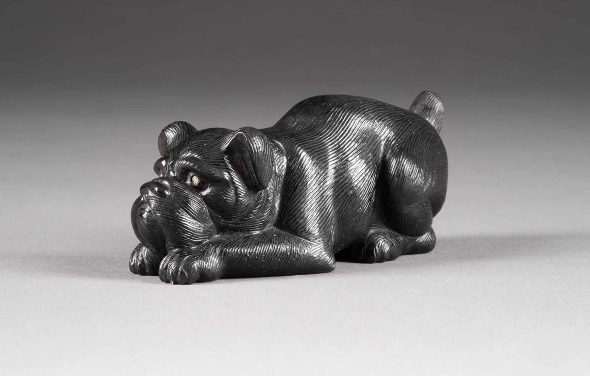 AN ONYX FIGURE OF A DOG