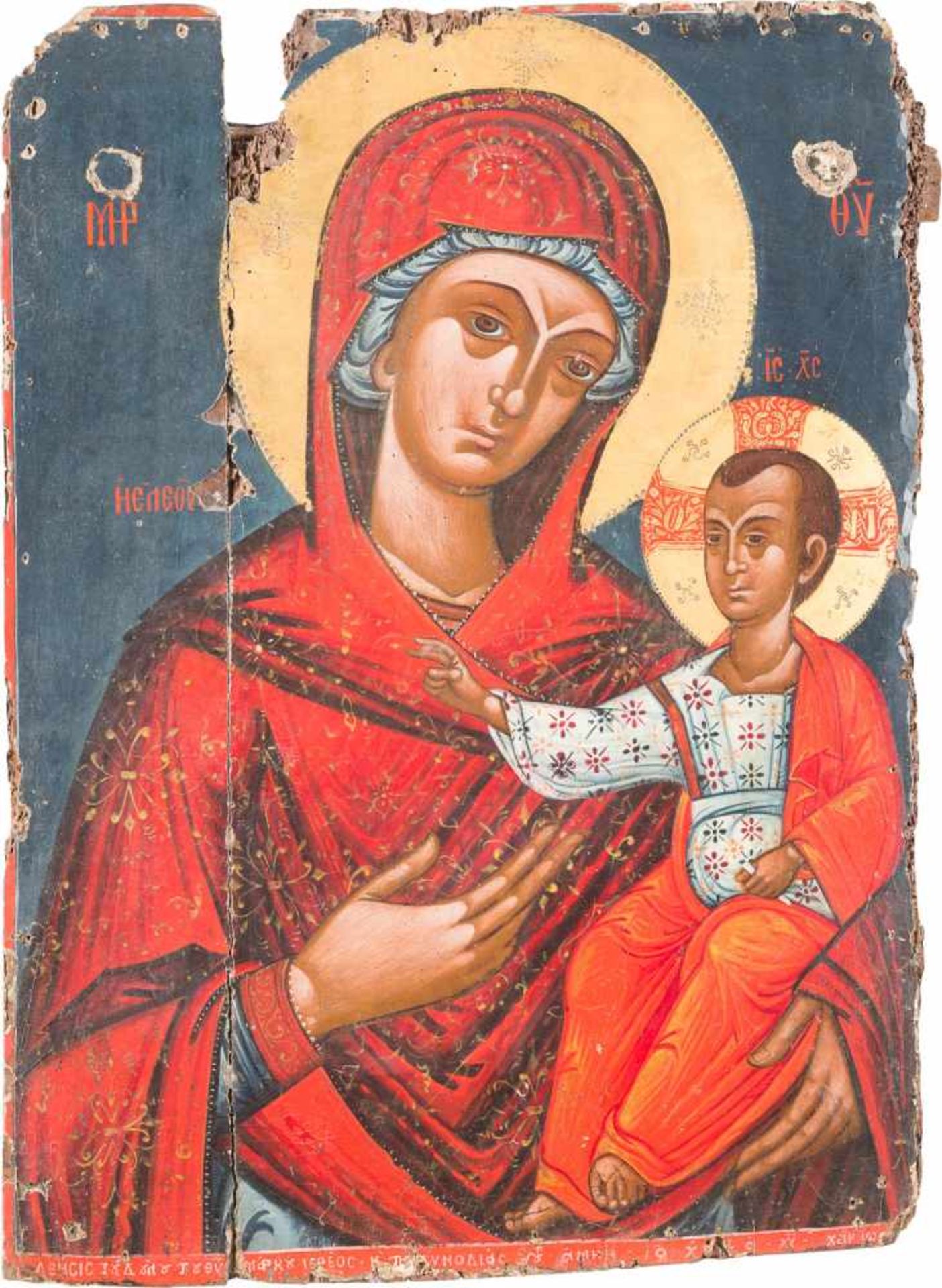 A MONUMENTAL ICON SHOWING THE HODIGITRIA MOTHER OF GOD