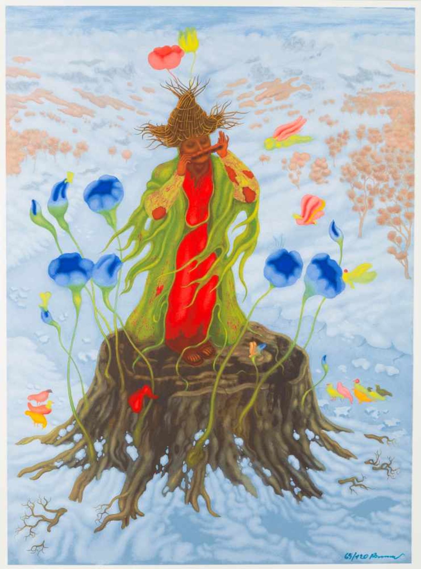 ARIK BRAUER1929 Wien'WOLFGANG AMADEUS MOZART GEWIDMET' Farbserigraphie auf festem Papier. DM 78 x 57