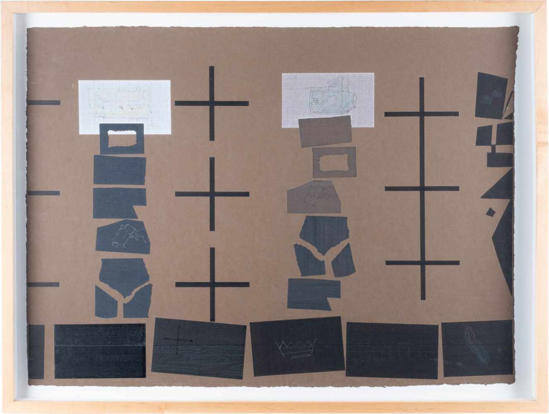 WILLIAM CHILDRESS1941OHNE TITEL Mischtechnik auf braunem Papier. BM 48 x 65,5 cm (R. 55,5 x 73,5 - Bild 2 aus 2