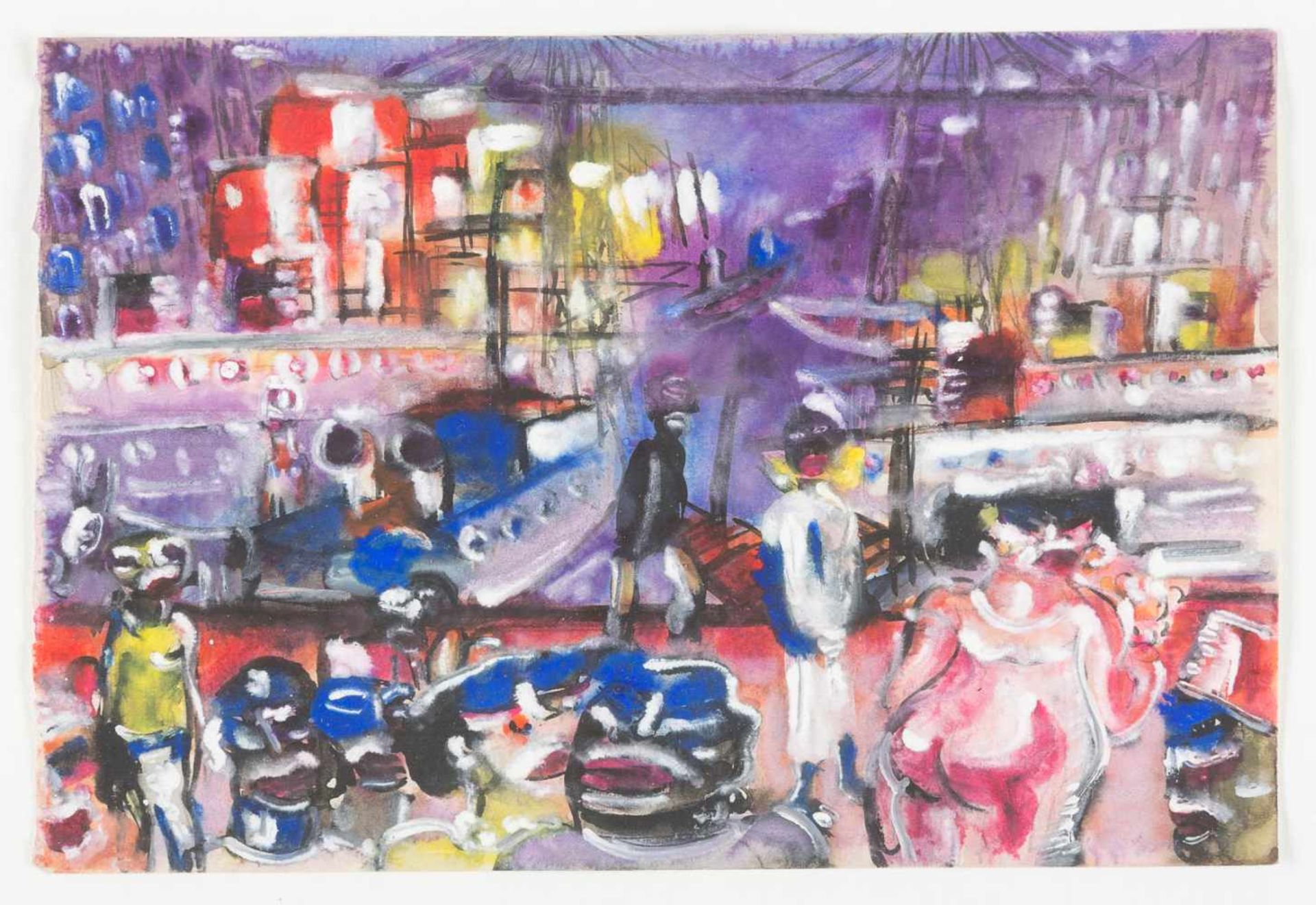 ARMAND BOUTEN1893 Venlo - 1965 AmsterdamHAFENSZENE (1950) Gouache und Aquarell über Bleistift auf