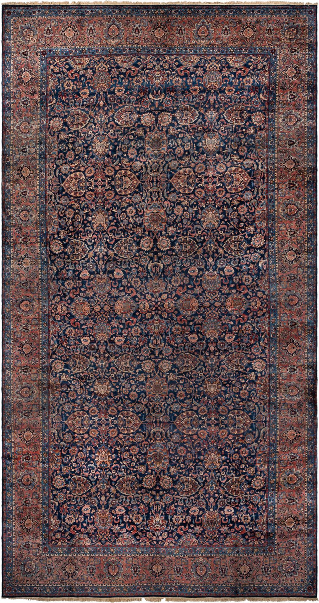 KIRMAN Persien, um 1900842 x 454 cm. Für das Alter außergewöhnlich guter Erhaltungszustand.